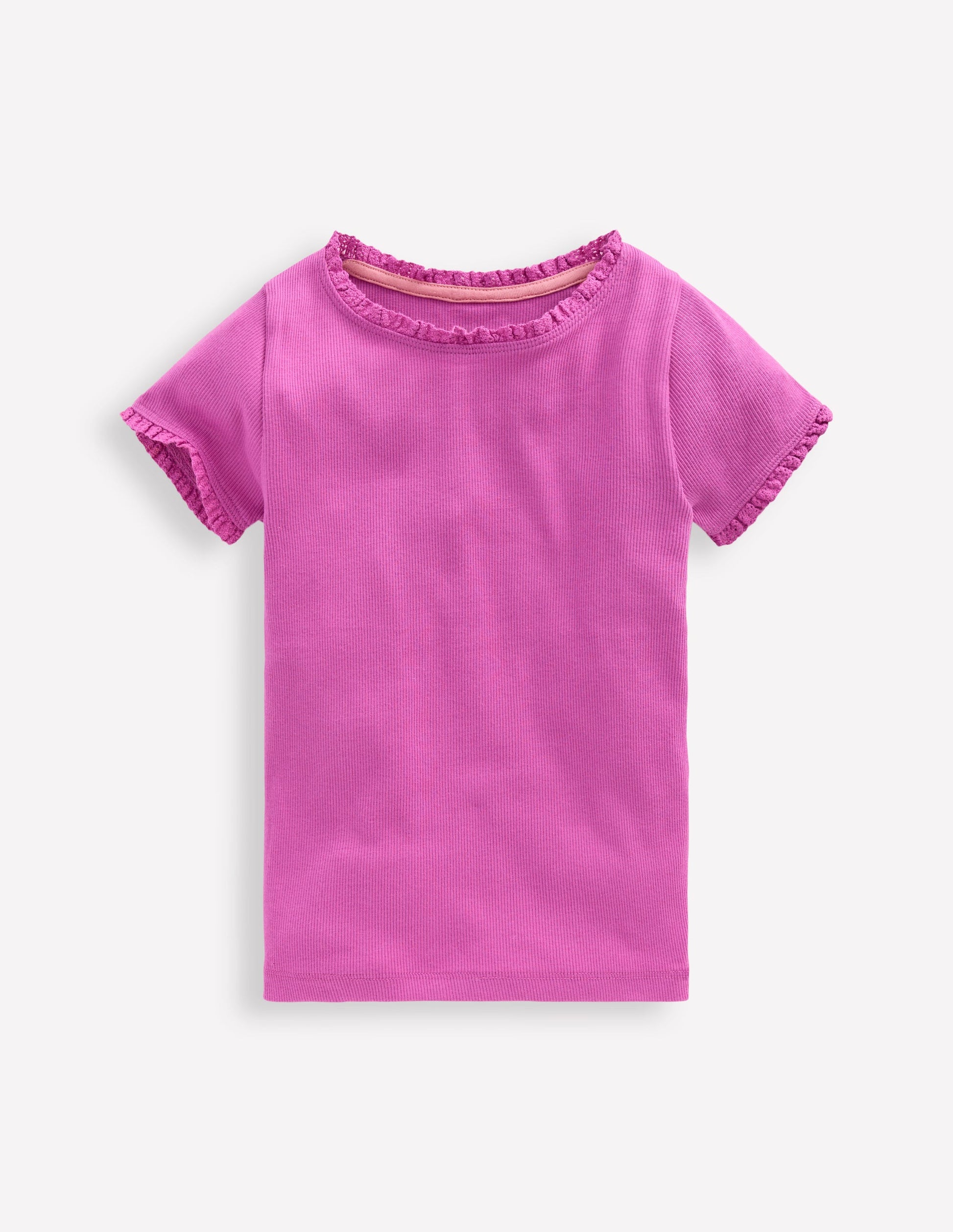 Short Sleeve Ribbed T-shirt-Purple-1