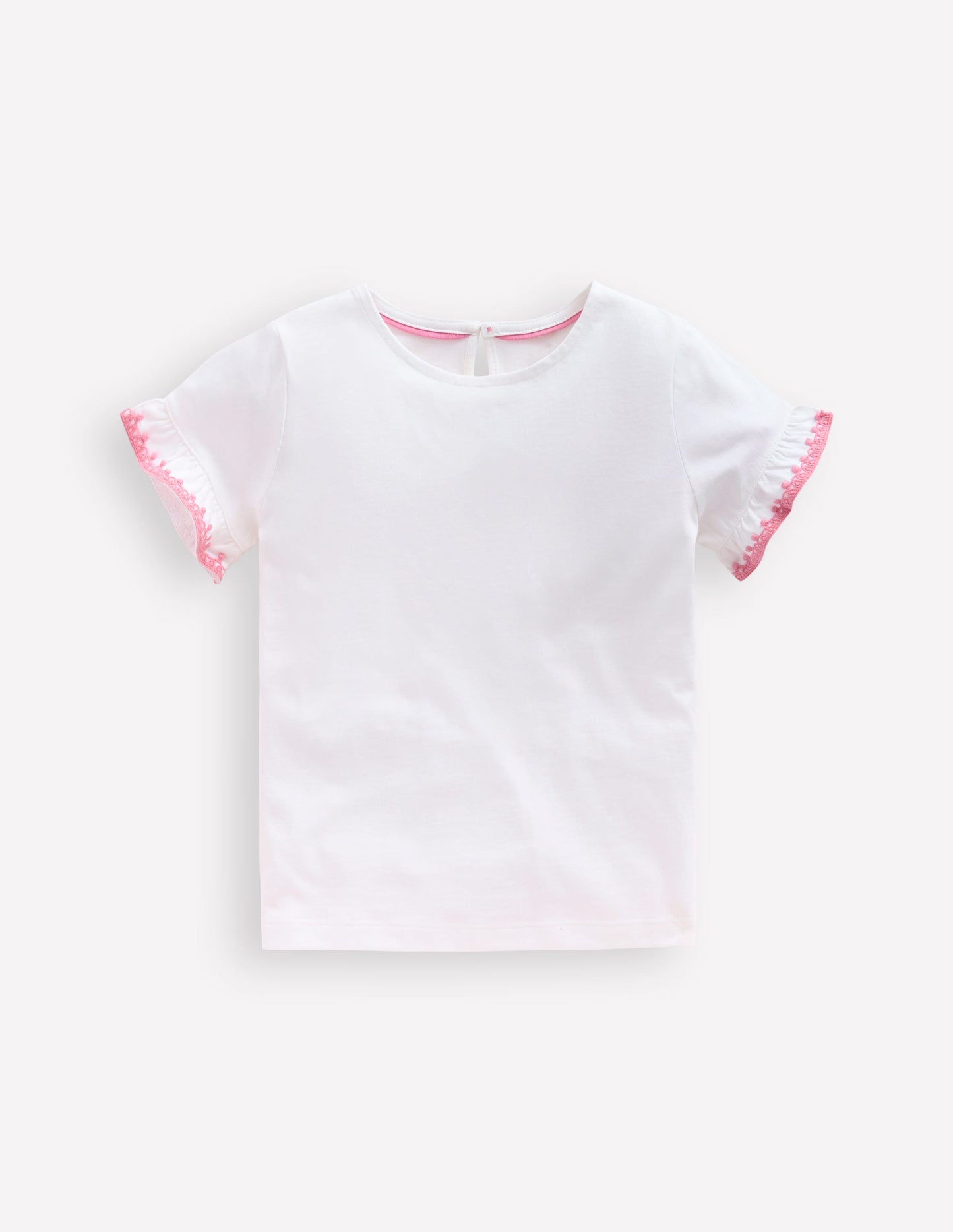 Ruffle Sleeve T-shirt-Ivory