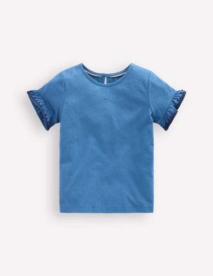 Ruffle Sleeve T-shirt-Delft-1