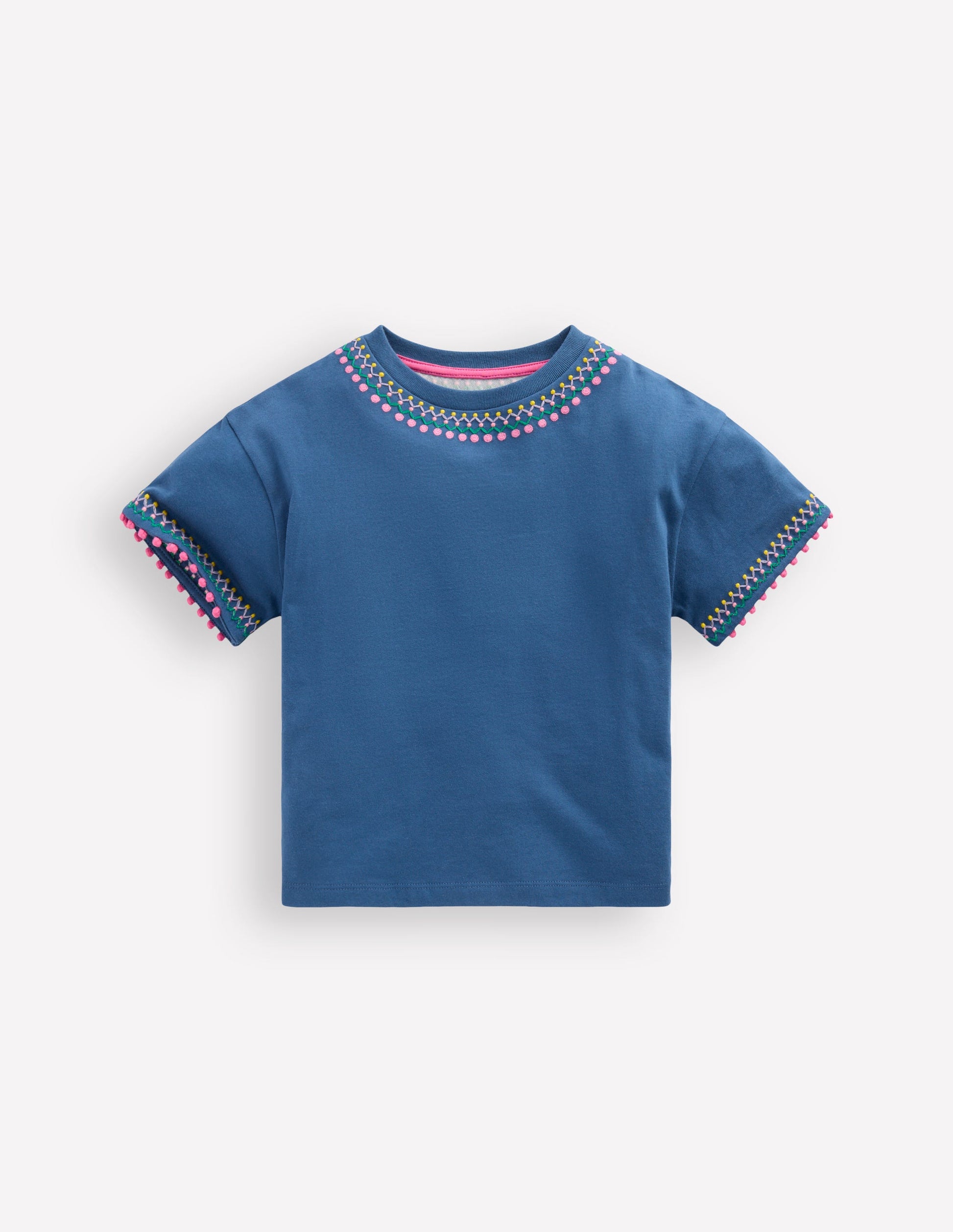 Relaxed Embroidered T-shirt-Navy-1