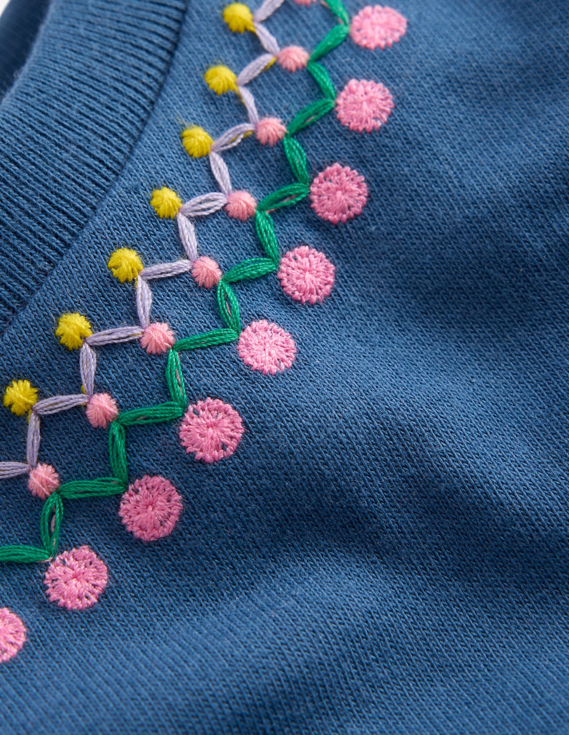 Relaxed Embroidered T-shirt-Navy-3