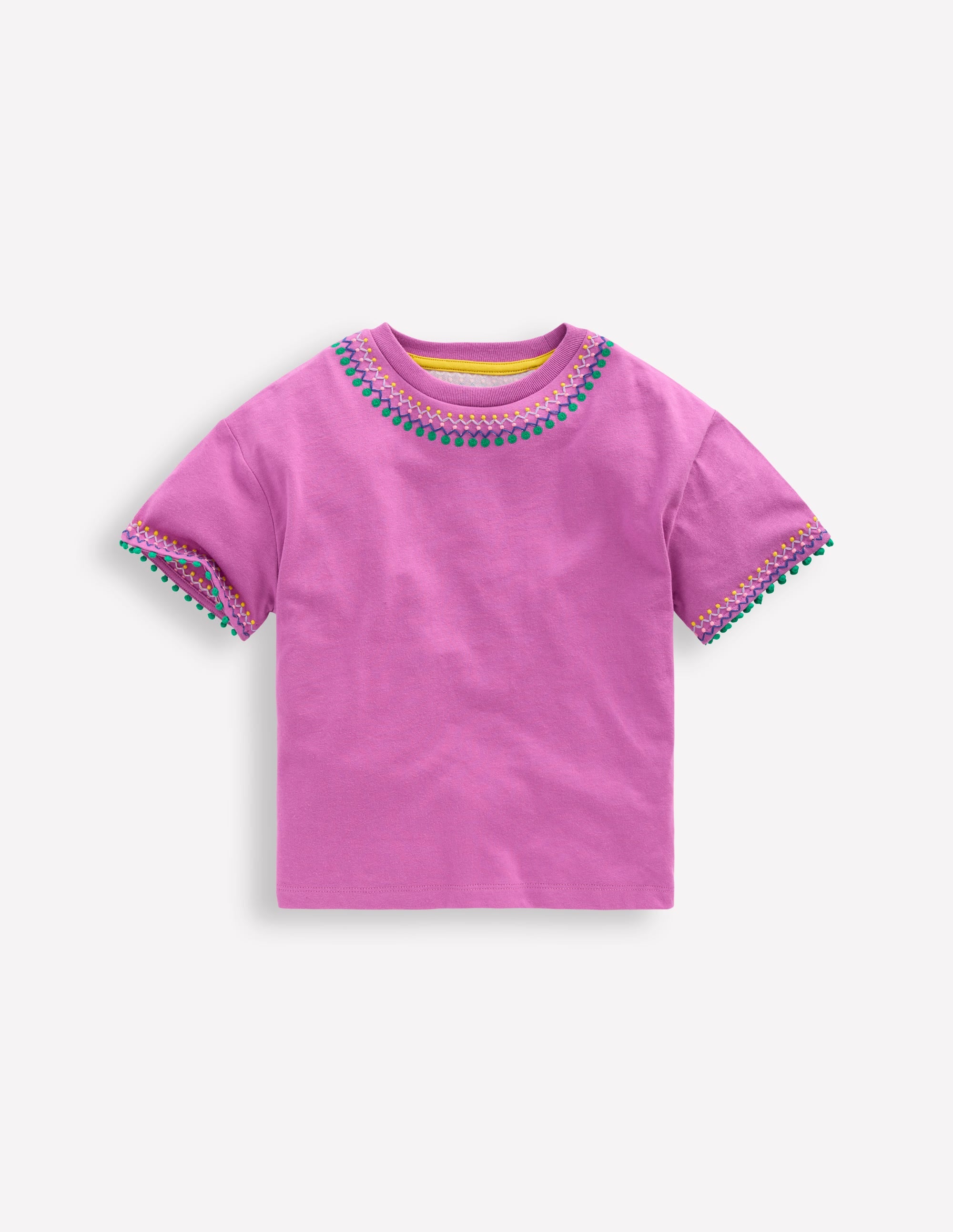 Relaxed Embroidered T-shirt-Radiant Orchid - Image 1
