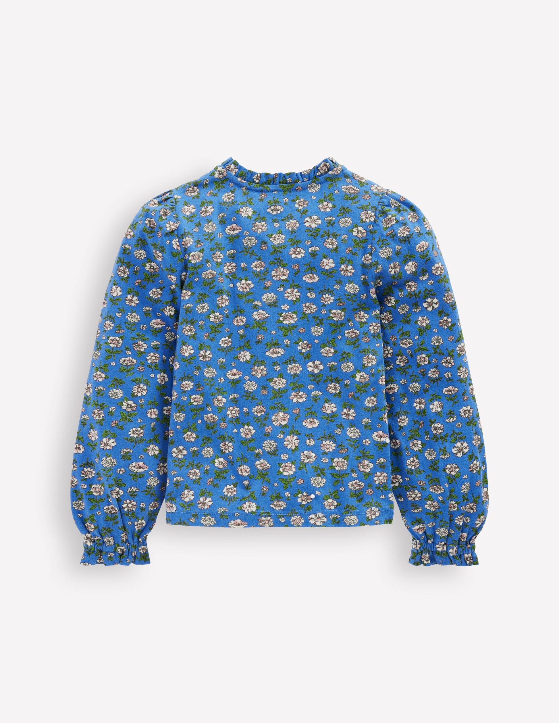 Smocked Jersey Blouse-Delft Garden Flower-5