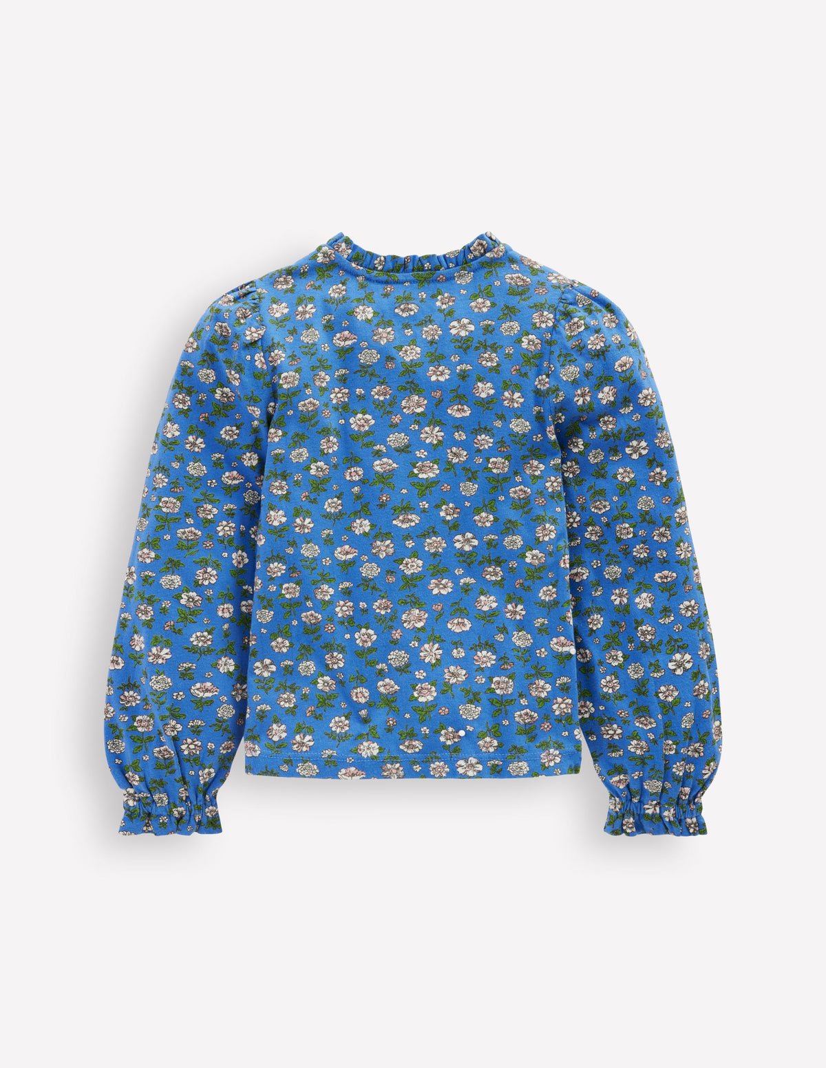 Smocked Jersey Blouse-Delft Garden Flower - Image 5