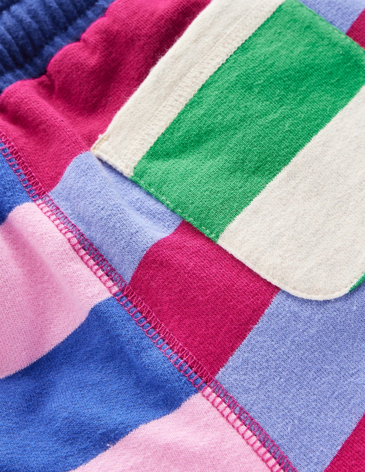 Printed Jersey Shorts-Multi Hotch Potch Stripe