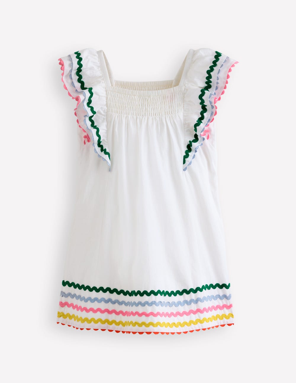 Boden Girls Flutter Sleeve Woven Dress in White | Size 7-8 Years Boden Girls Flutter Sleeve Woven Dress in White | Size 7-8 Years