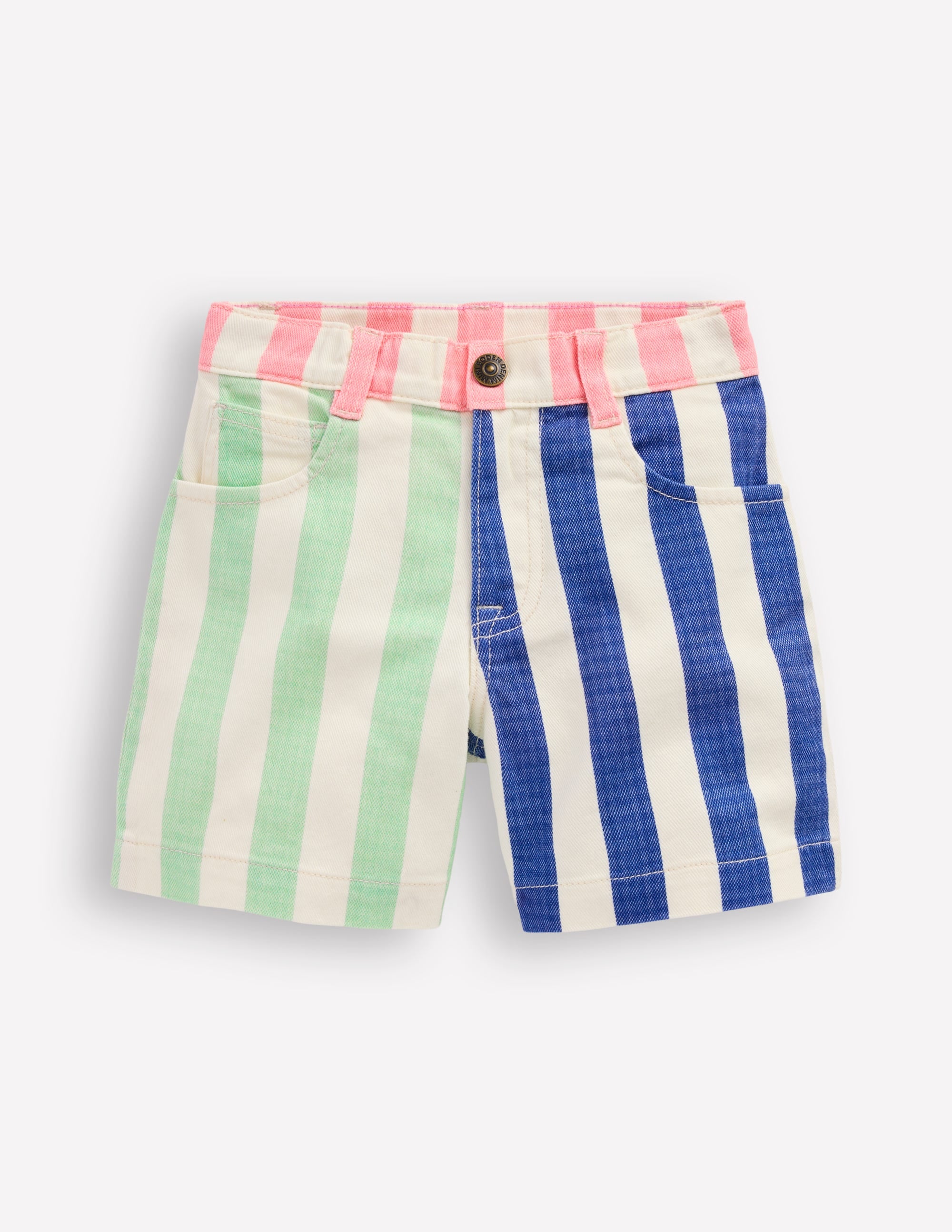 Denim Shorts-Multi Hotch Potch Stripe - Image 1