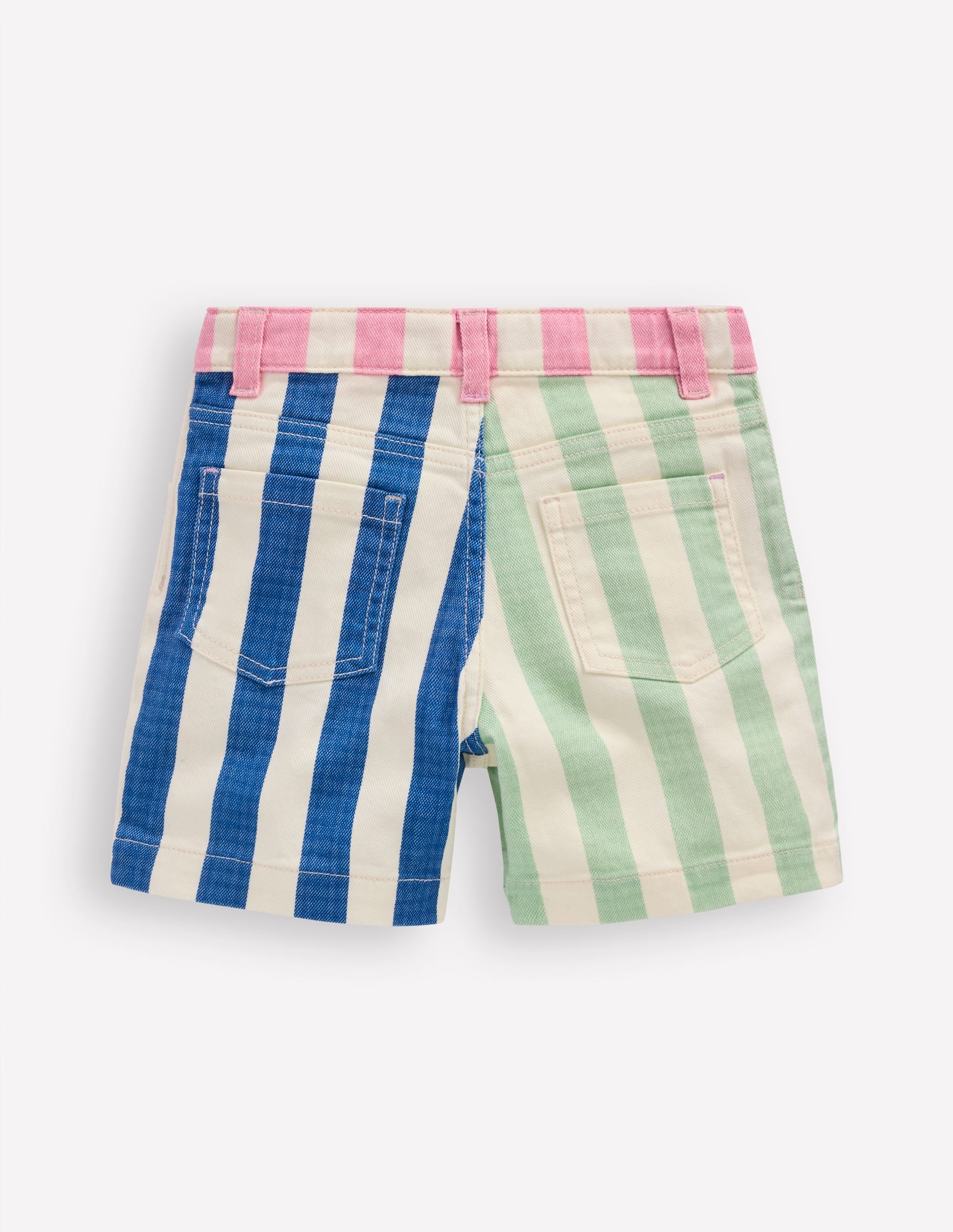 Denim Shorts-Multi Hotch Potch Stripe - Image 2