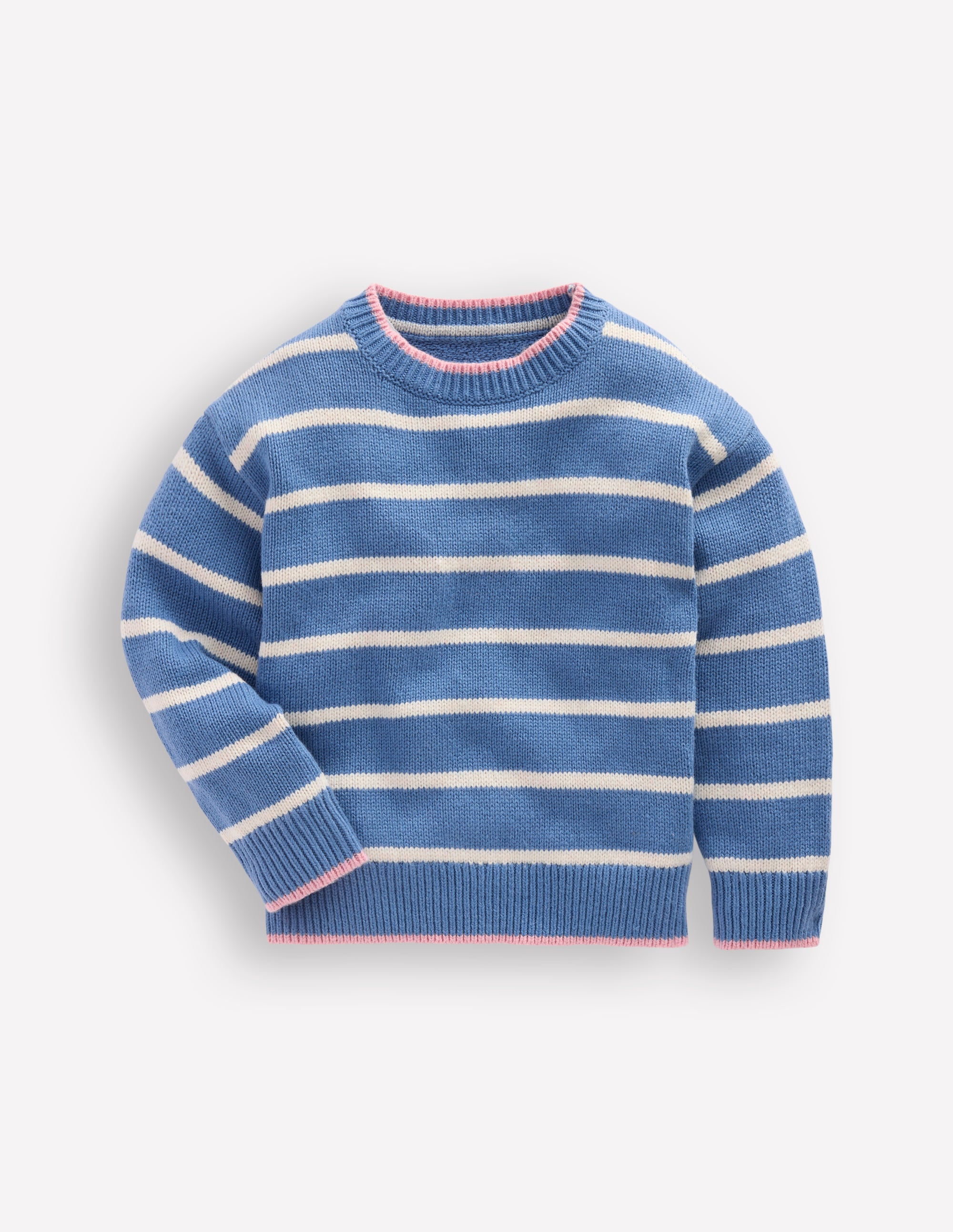 Drop Shoulder Sweater-Silve Lake Blue/Ecru Marl - Image 3
