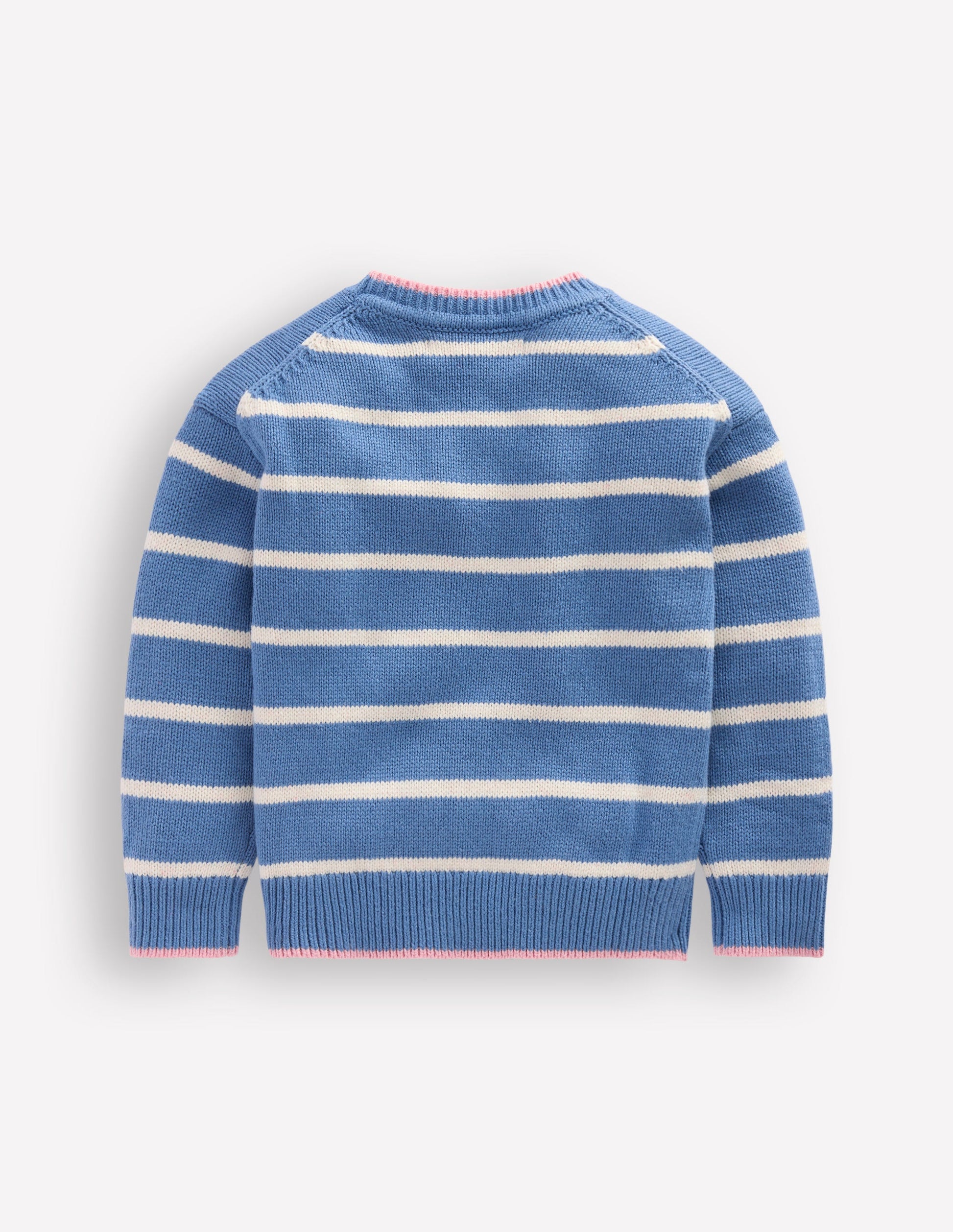 Drop Shoulder Sweater-Silve Lake Blue/Ecru Marl-4