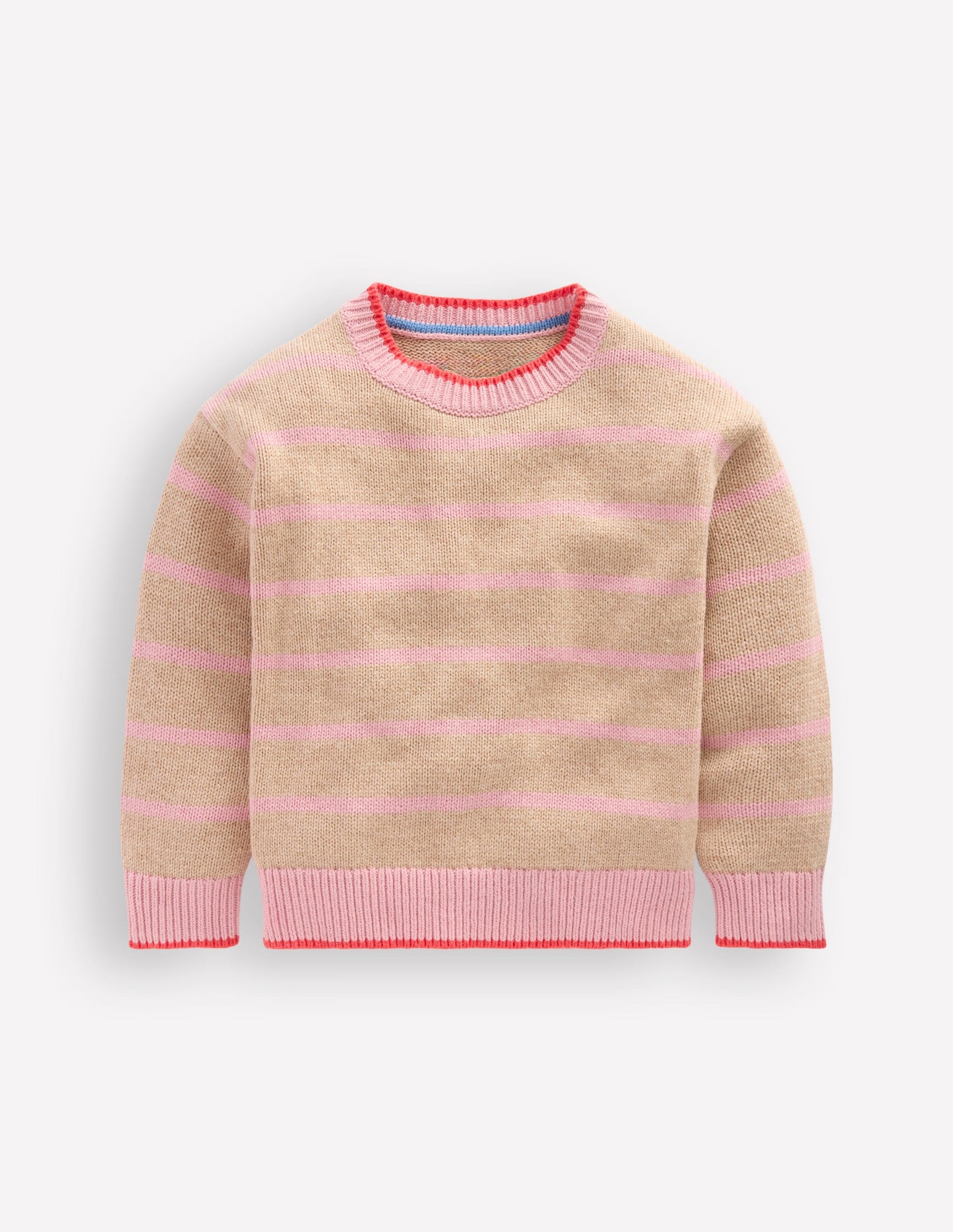 Drop Shoulder Sweater-Chinchilla/ Formica Pink