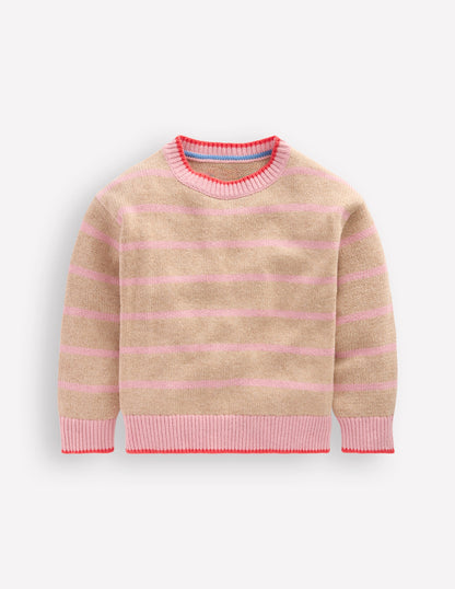 Drop Shoulder Sweater-Chinchilla/ Formica Pink-1