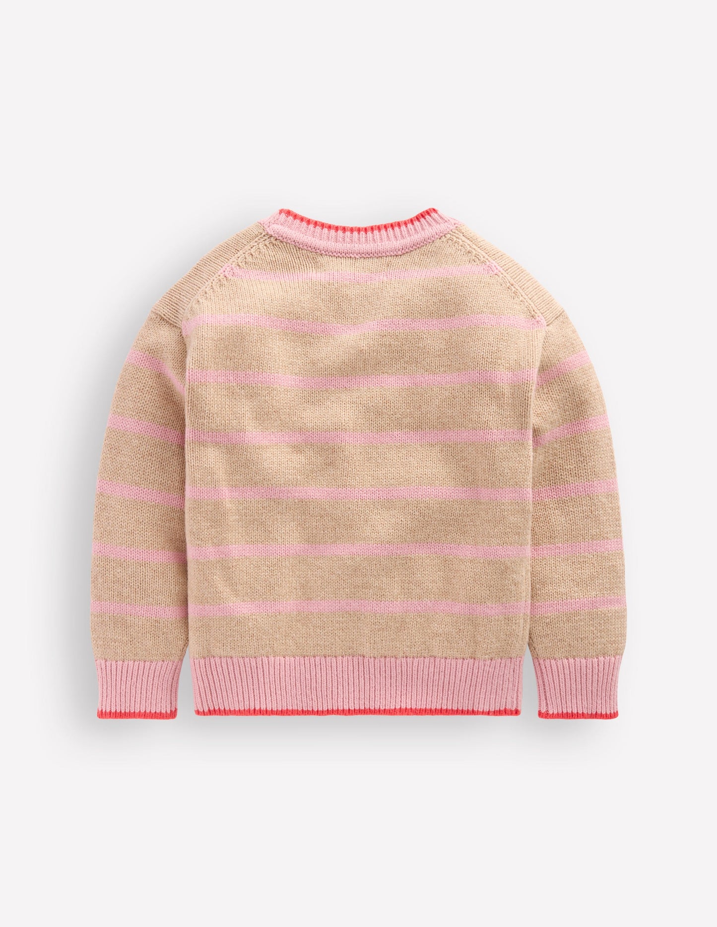 Drop Shoulder Sweater-Chinchilla/ Formica Pink