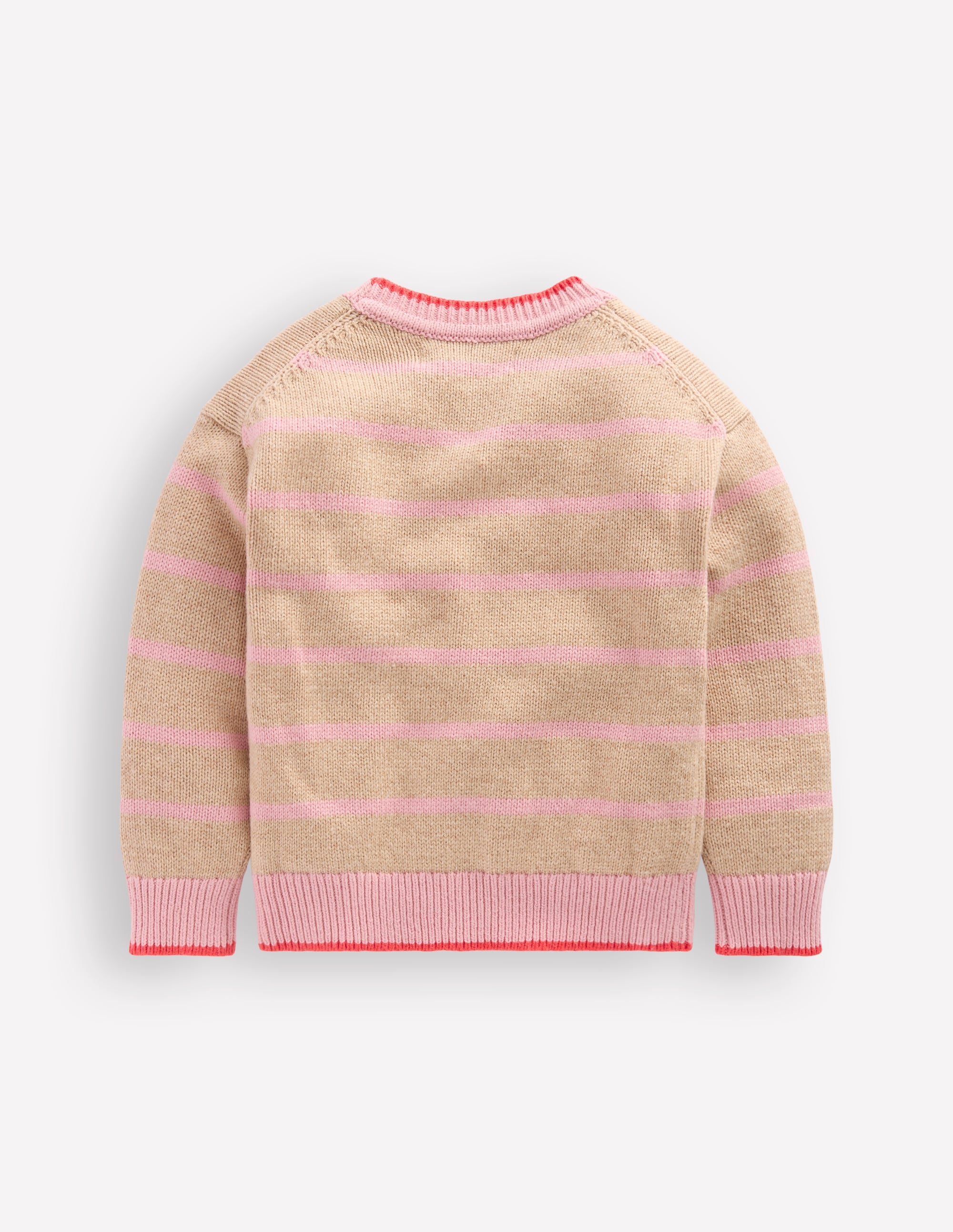 Drop Shoulder Sweater-Chinchilla/ Formica Pink - Image 2