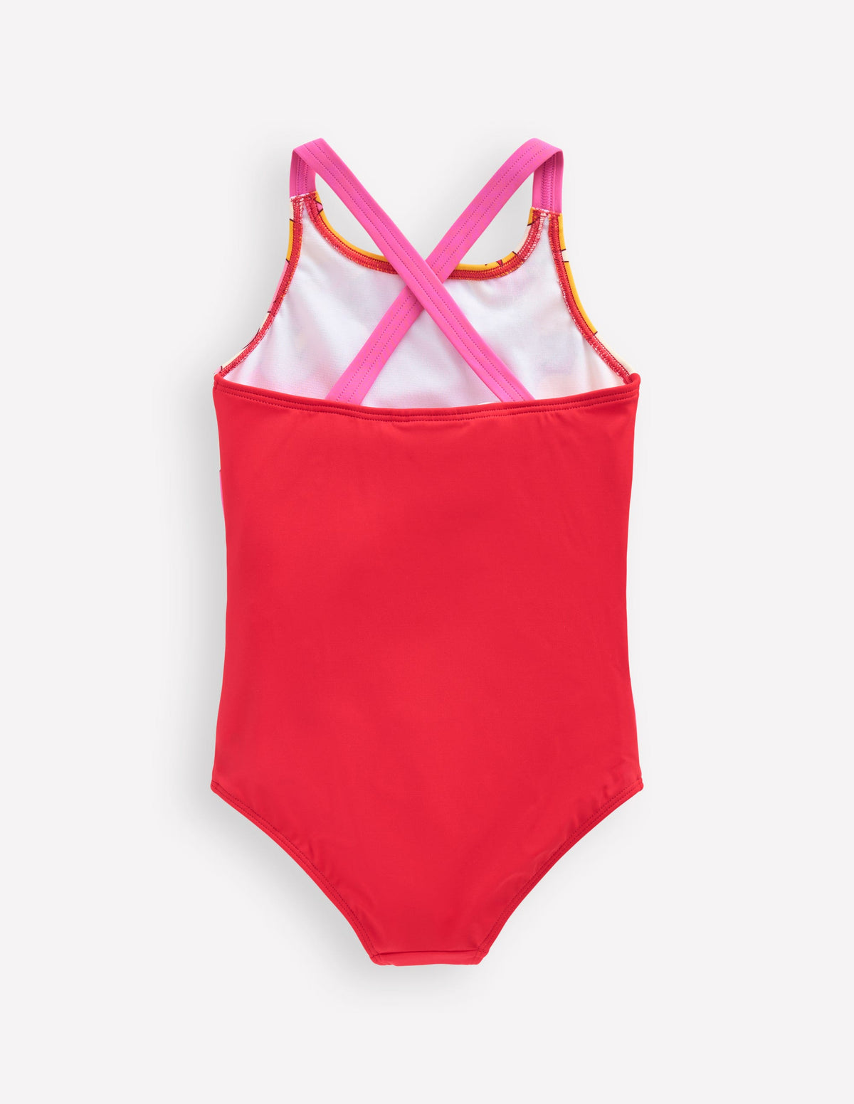 Cross-Back Printed Swimsuit-Cinnamon Red Sixties Sunrise - Image 2