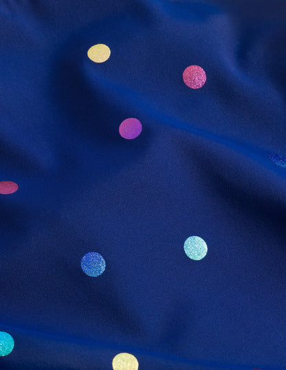 Cross-back Printed Swimsuit-Rainbow Foil Confetti Spot-3