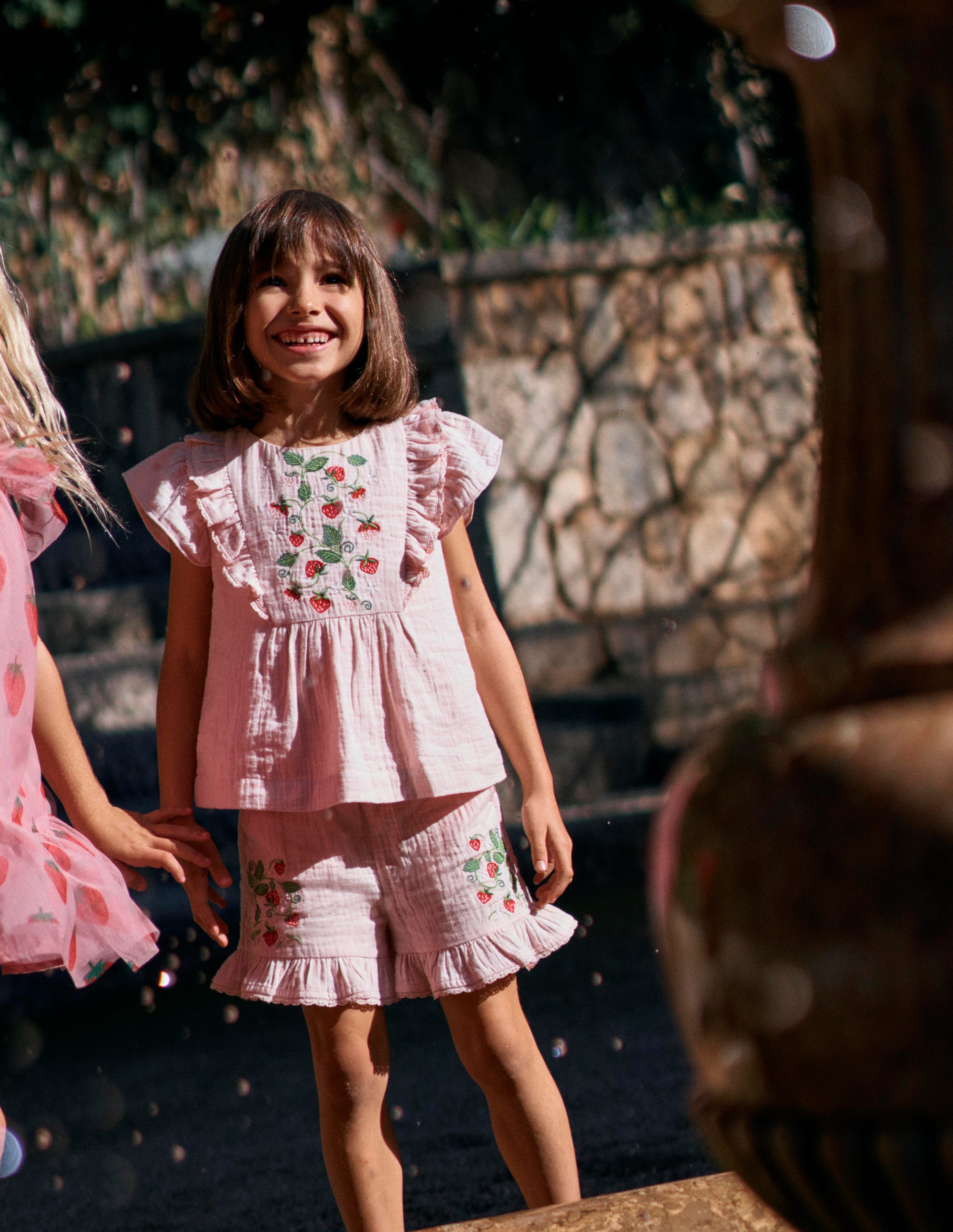 Embroidered Frilly Woven Top-Lotus Strawberries - Image 7