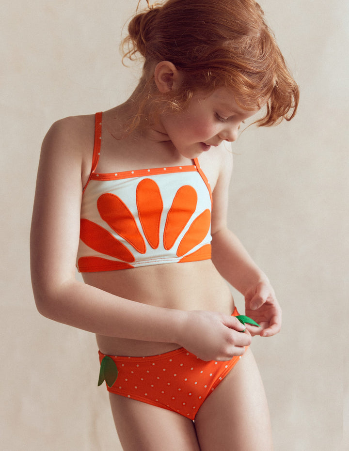 Logo Cross Back Bikini-Bright Orange