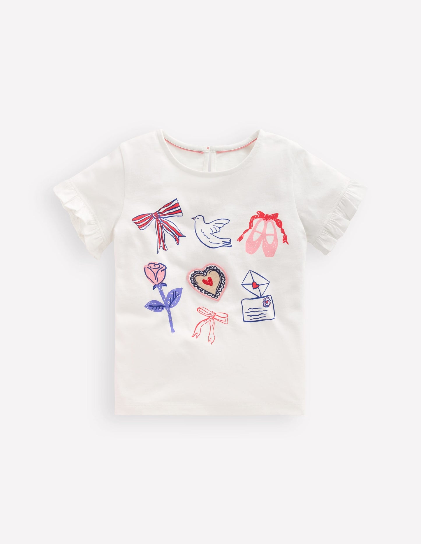 Pretty Frill T-shirt-White Valentines