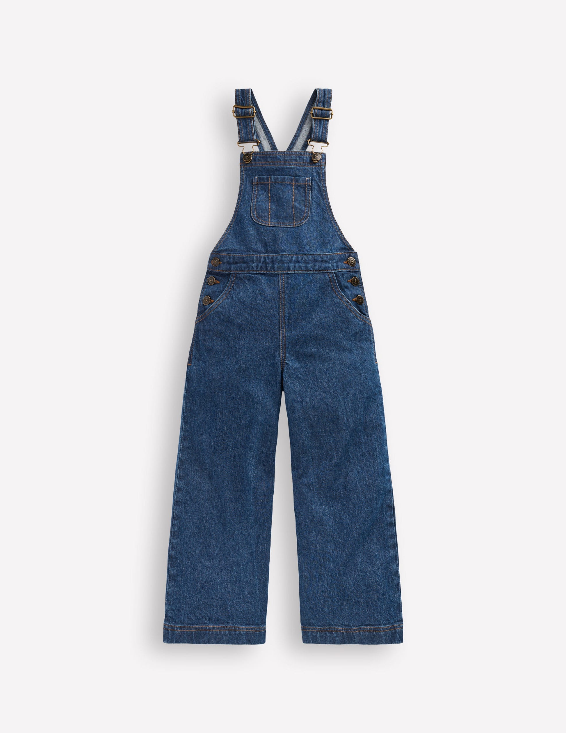 Wide Leg Overalls-Denim-1