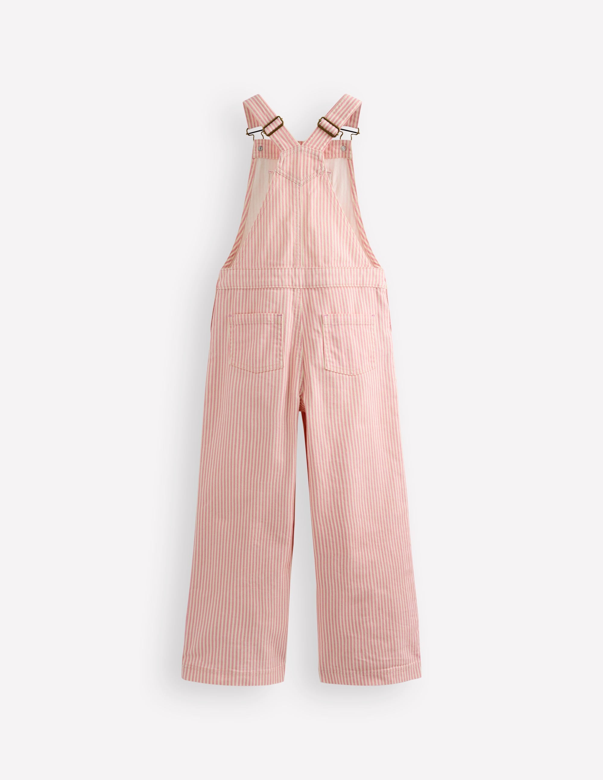 Wide Leg Overalls-Pink Ticking Stripe - Image 2