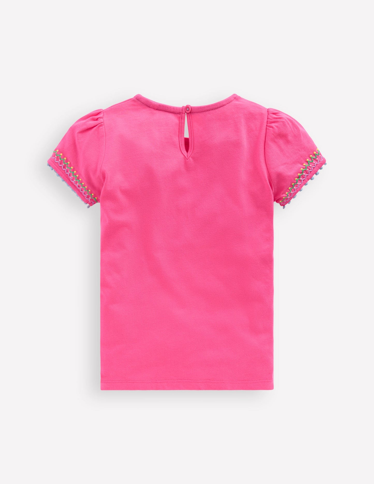 Puff Sleeve T-shirt-Flamingo Pink