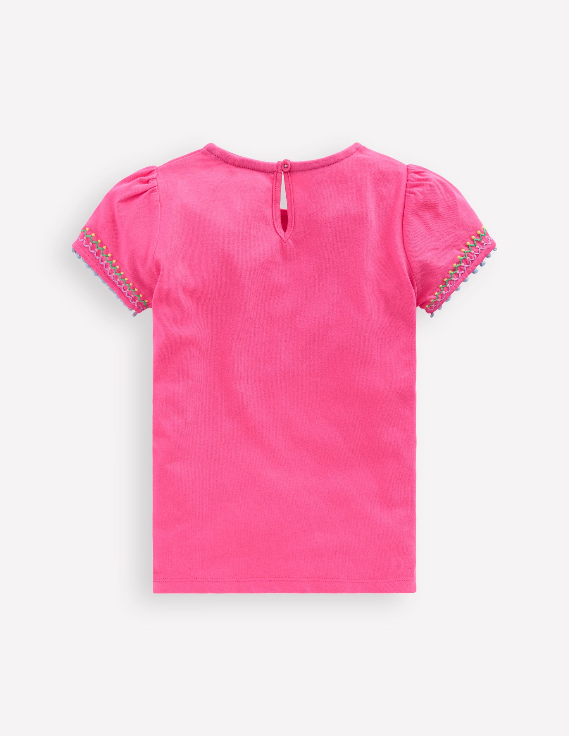 Puff Sleeve T-shirt-Flamingo Pink-2
