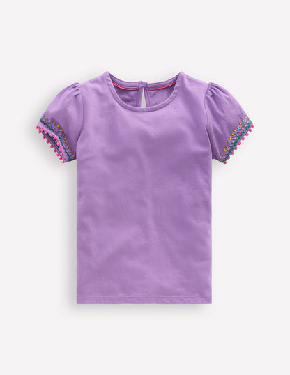 Puff Sleeve T-shirt-Aster Purple-1