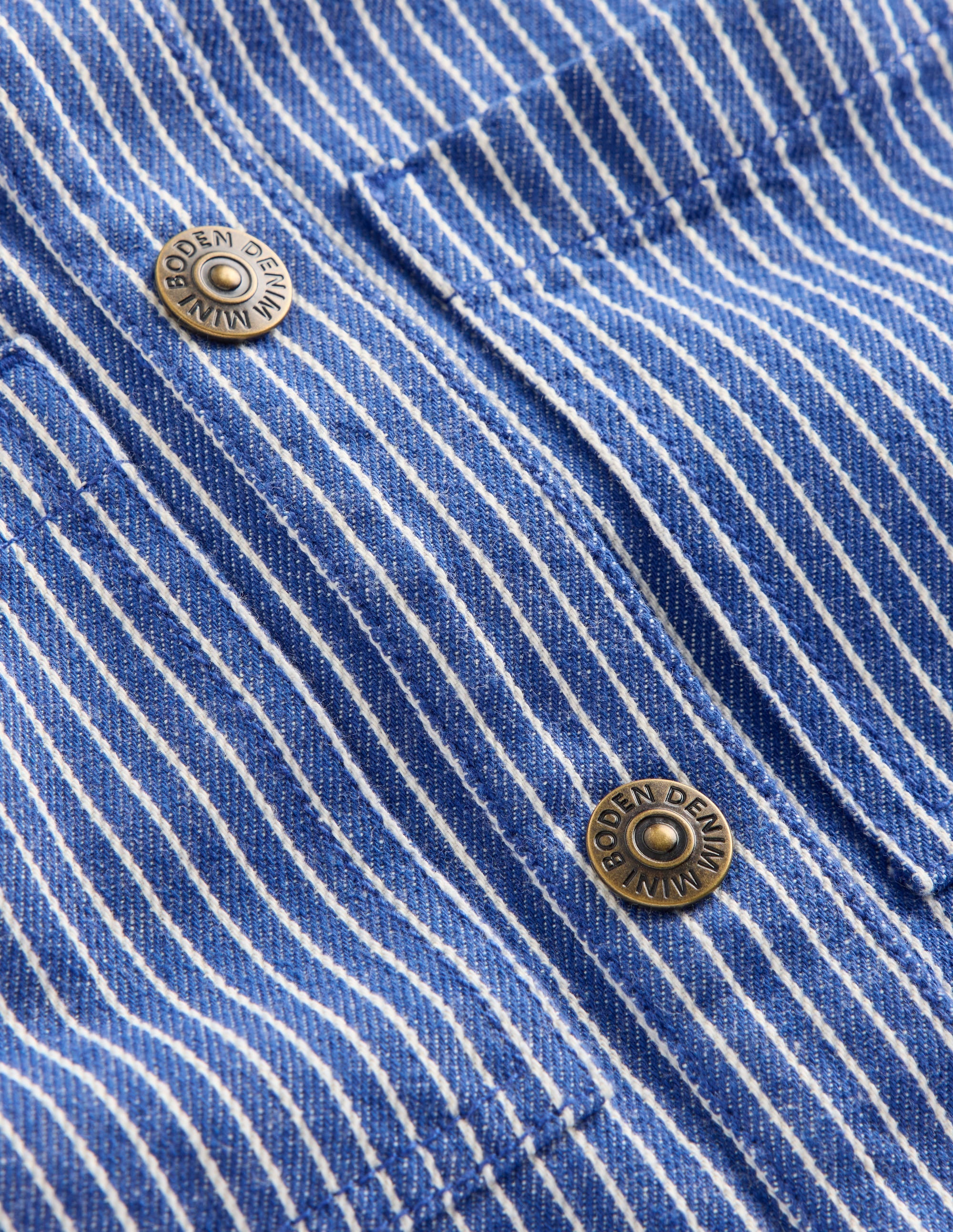 Denim Shirt Dress-Sapphire Blue Stripe - Image 3