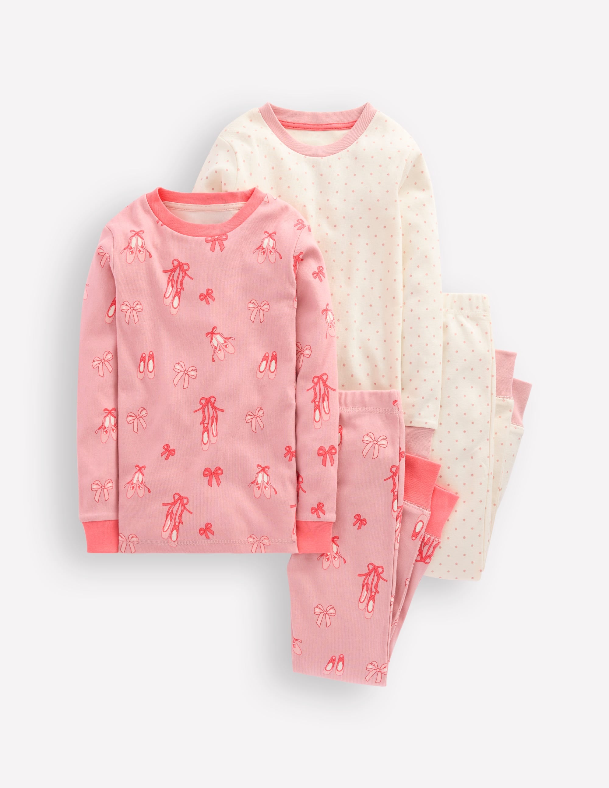 Twin Pack Snug Pajamas-Vintage Pink Ballet Shoes - Image 1