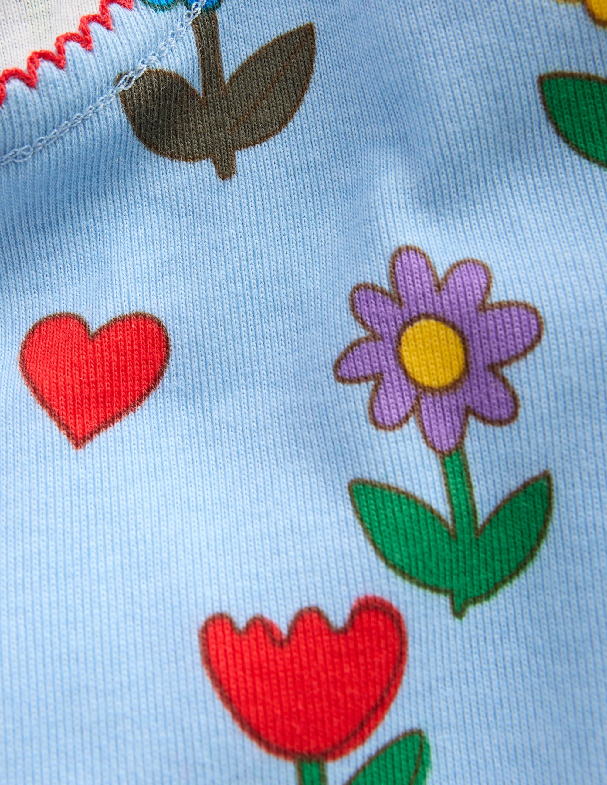 Snug Long John Pajamas-Glacier Blue Sunflower Garden - Image 3