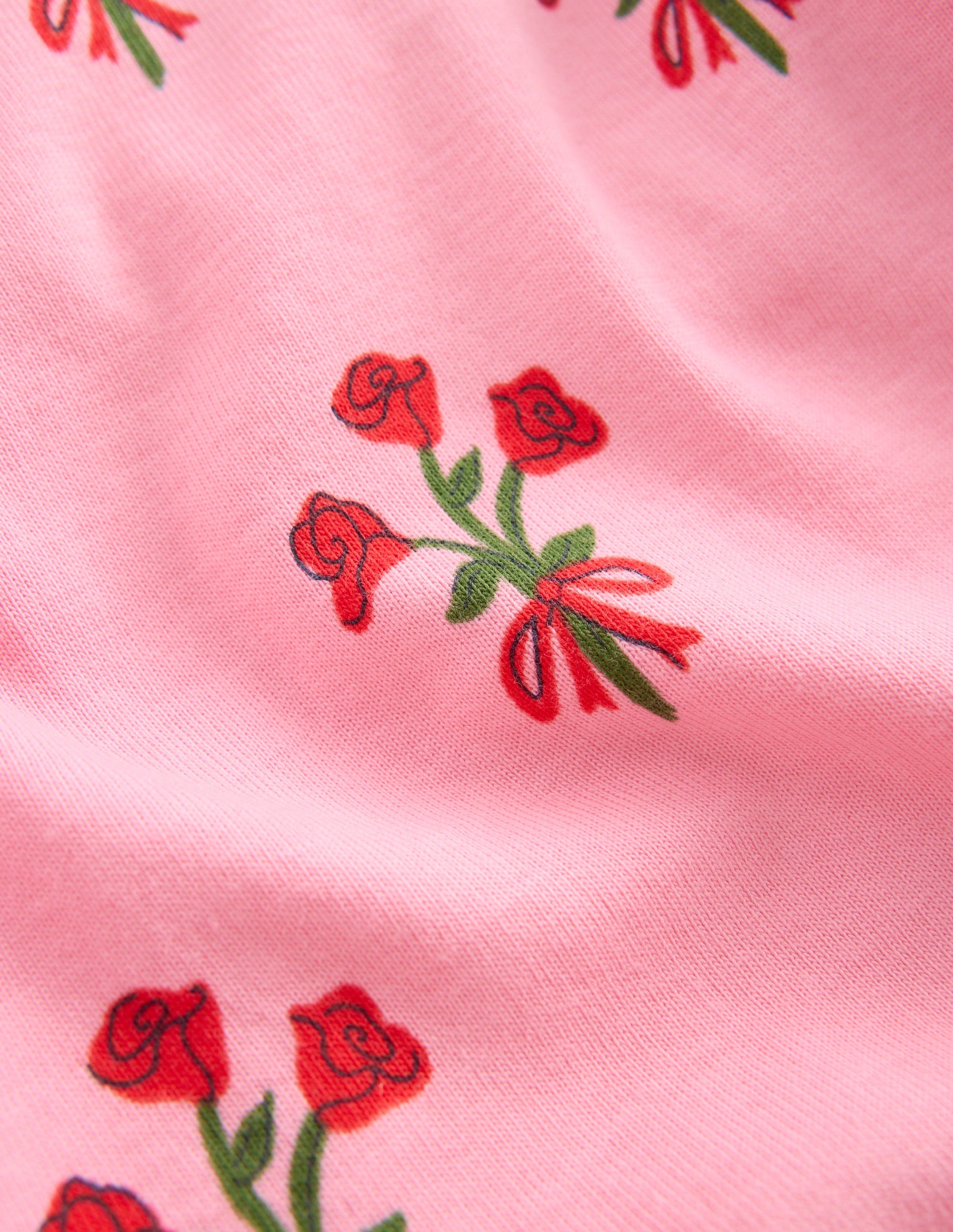 Snug Long John Pajamas-Bubblegum Pink Posy-3