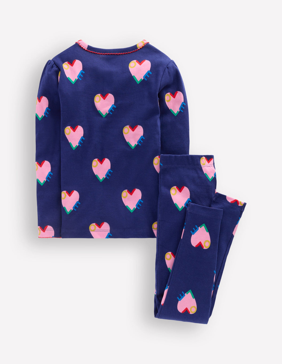 Snug Henley Pajamas-Starboard Blue Love Hearts - Image 2