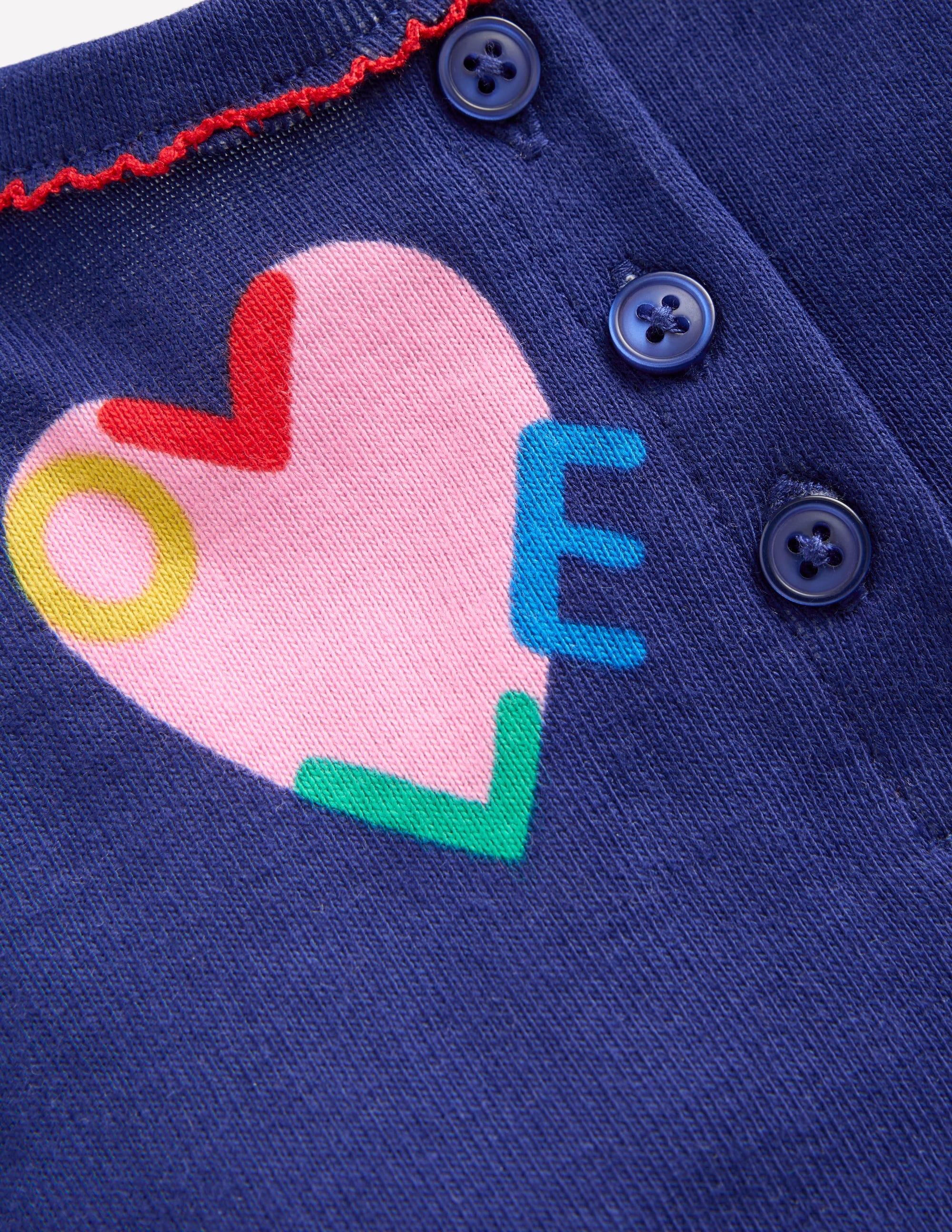 Snug Henley Pajamas-Starboard Blue Love Hearts - Image 3