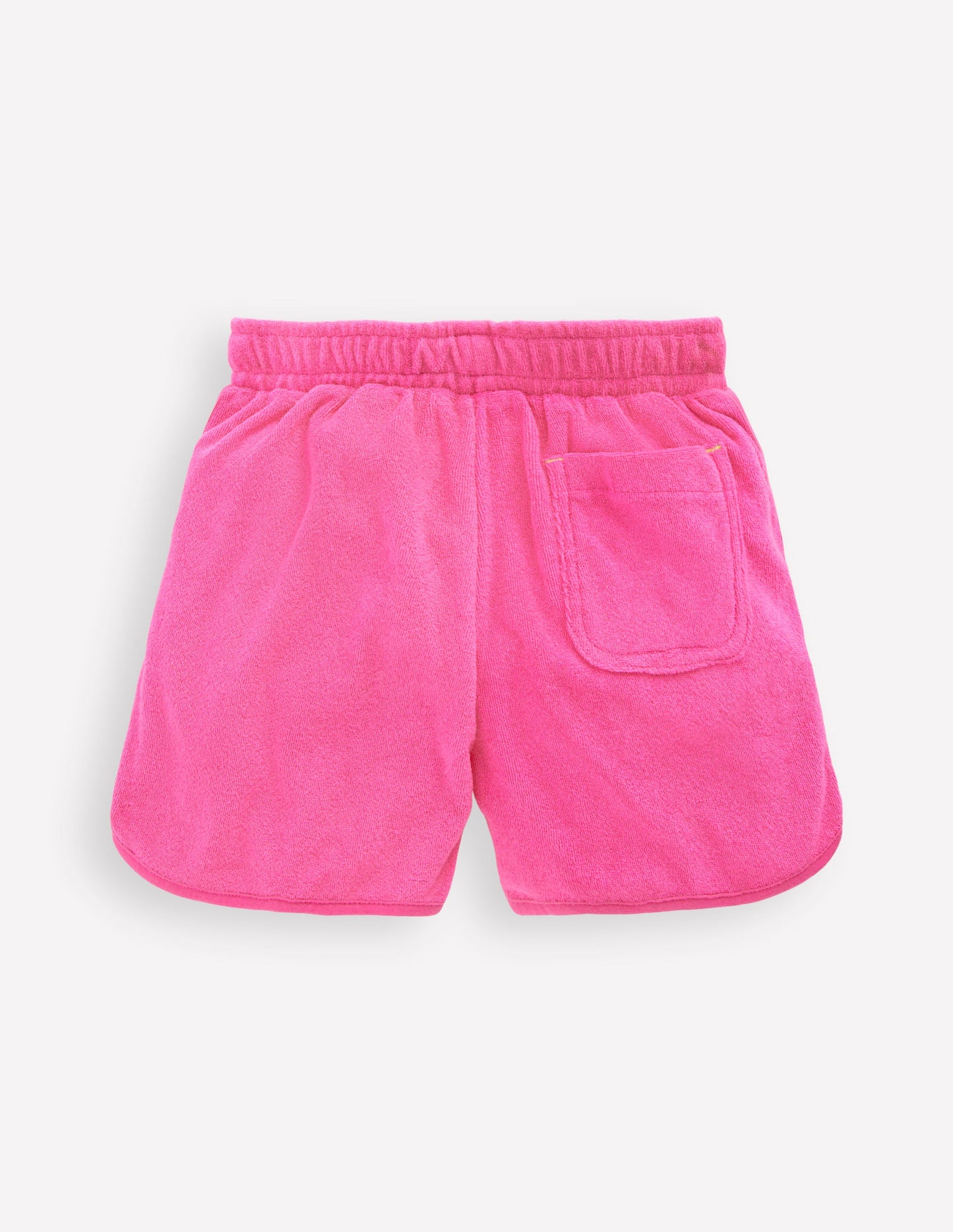 Towelling Embroidered Shorts-Sorbet Pink Embroidery