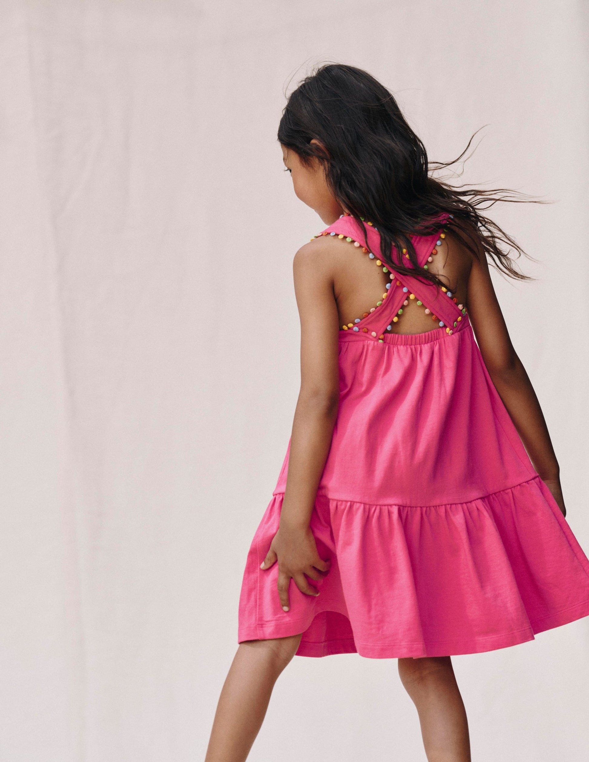 Jersey Cross-back Dress-Flamingo Pink