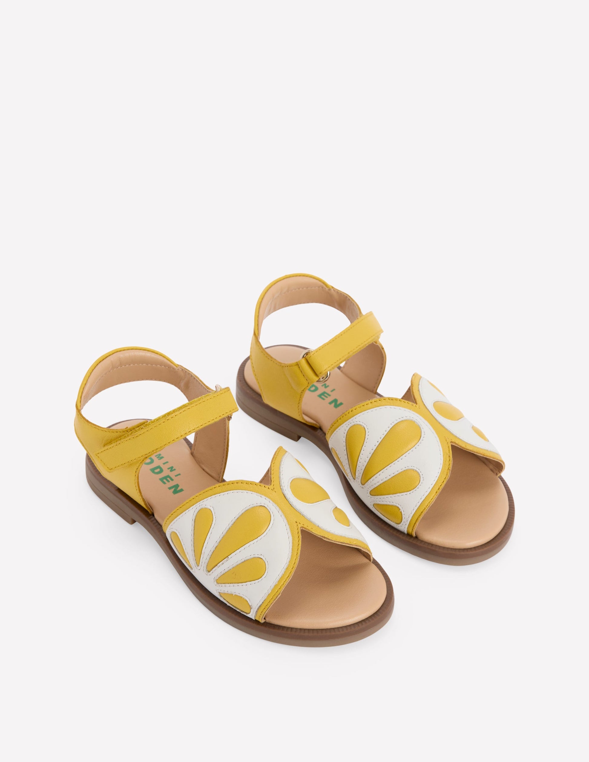 Fun Leather Sandals-Lemon-1