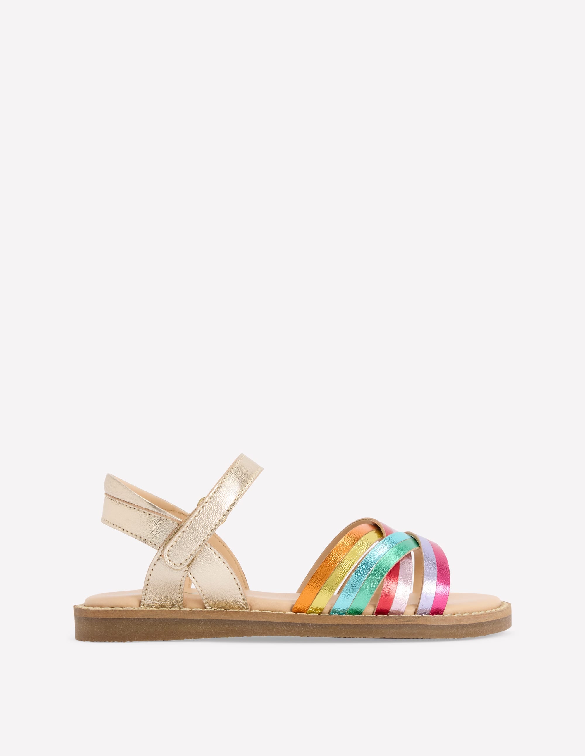 Crossed Leather Sandals-Rainbow metallic | Boden USA