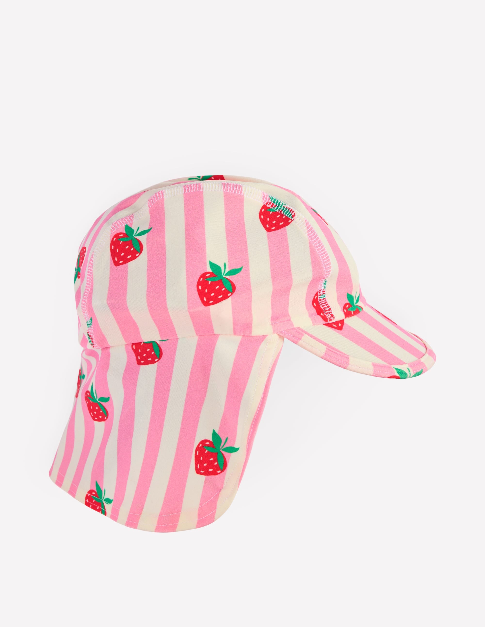 Fun Sun Safe Girls Hat-Pink Strawberry Stripe - Image 1