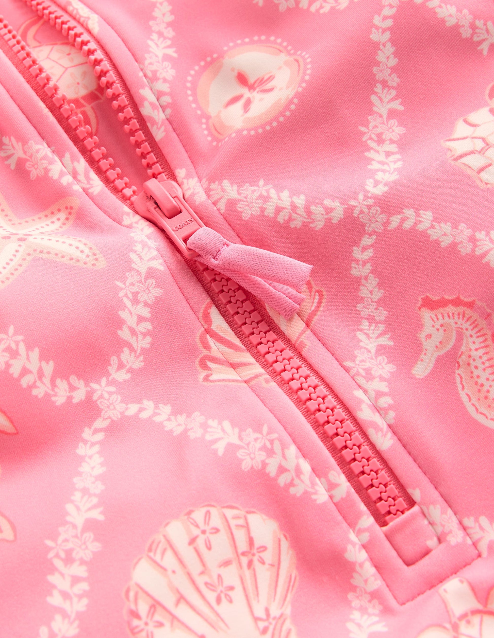 Short-sleeved Swimsuit-Salmon Pink Shell Tile-3