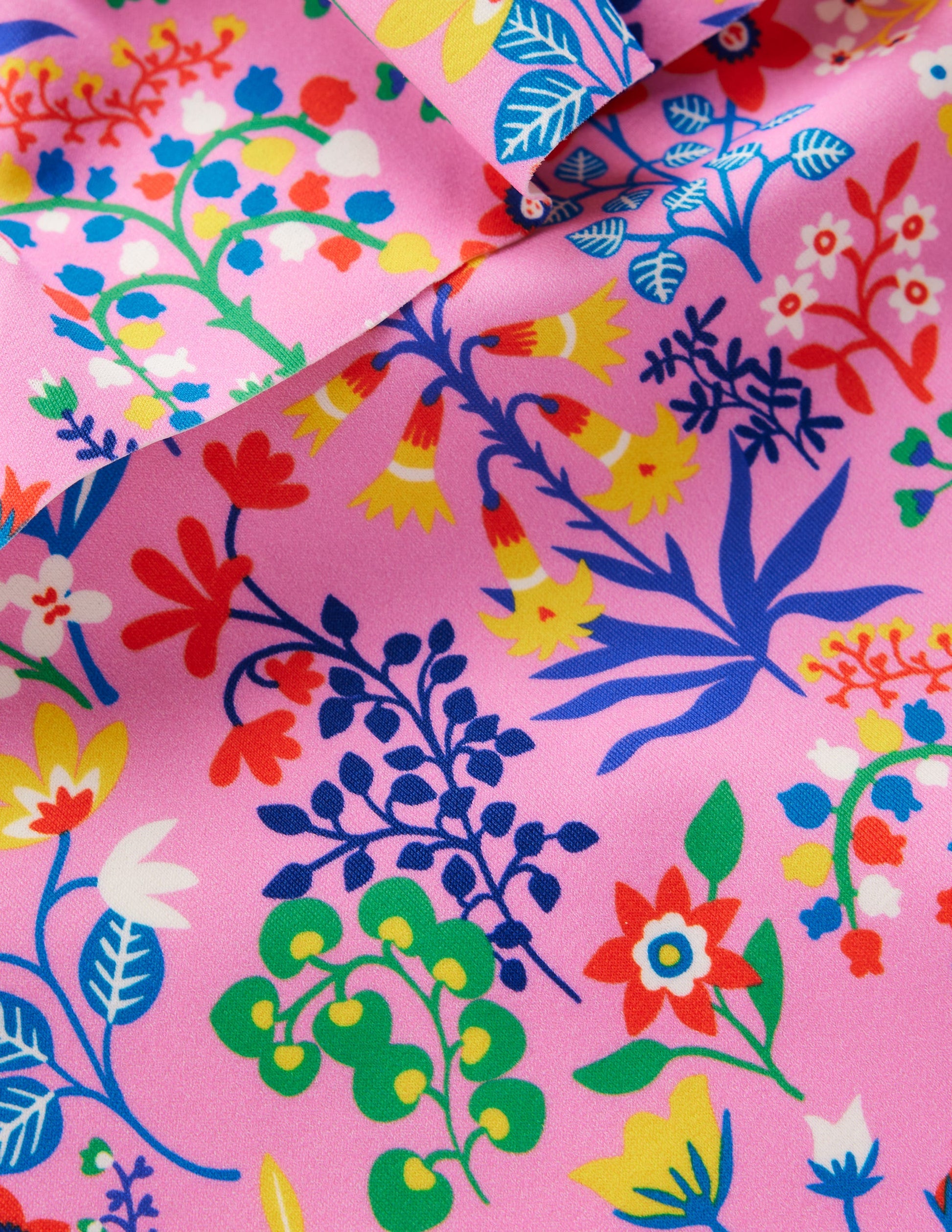 Lila One Shoulder Swimsuit-Meadowsweet Pink Garden Floral-3