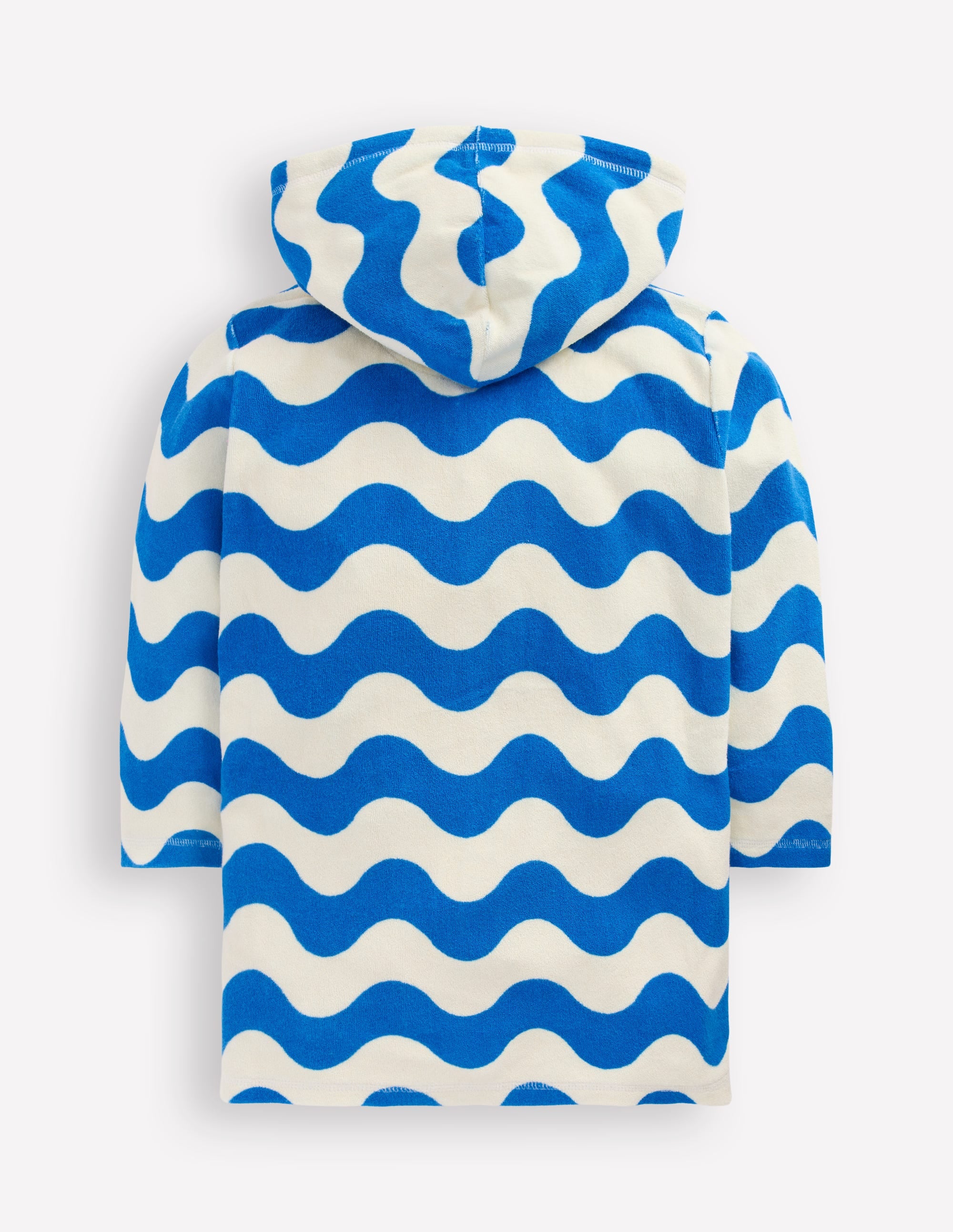 Romie Towelling Zip Throw-On-Blue and Ivory Wave | Boden USA