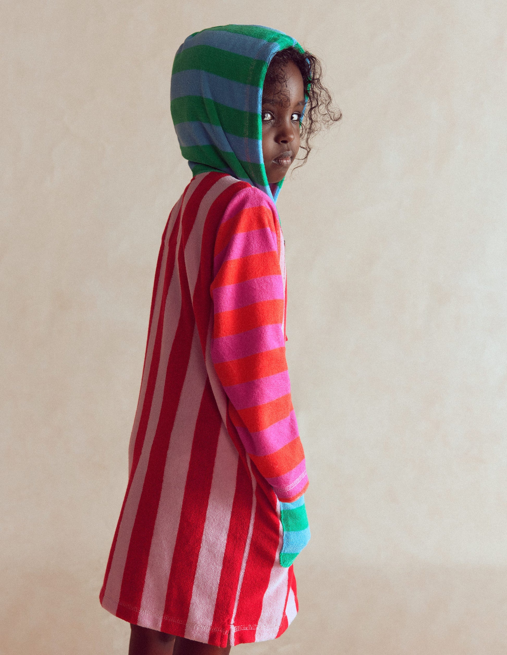 Romie Towelling Zip Throw-On-Multi Stripe-2