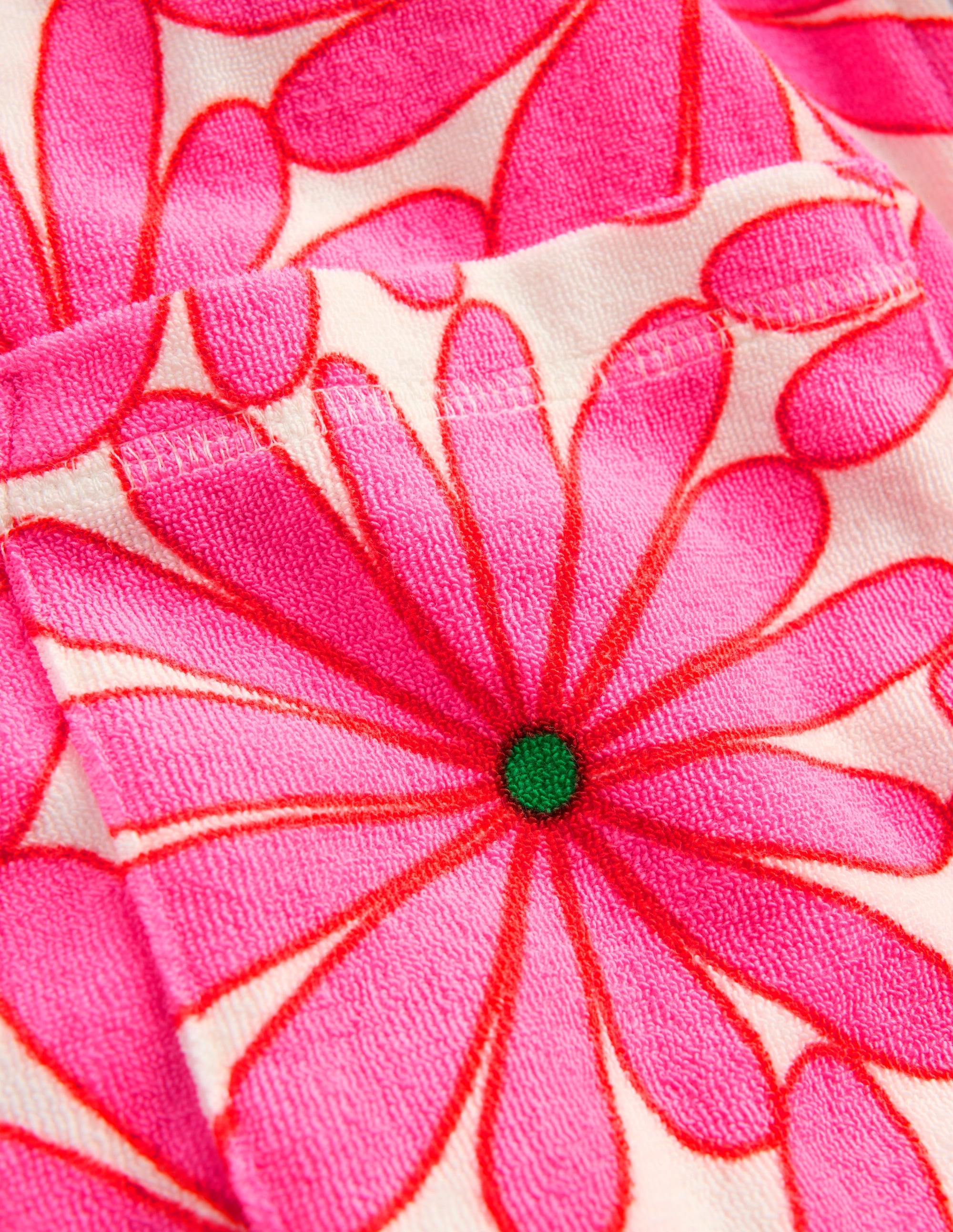 Romie Towelling Zip Throw-On-Festival Pink Giant Daisy - Image 5