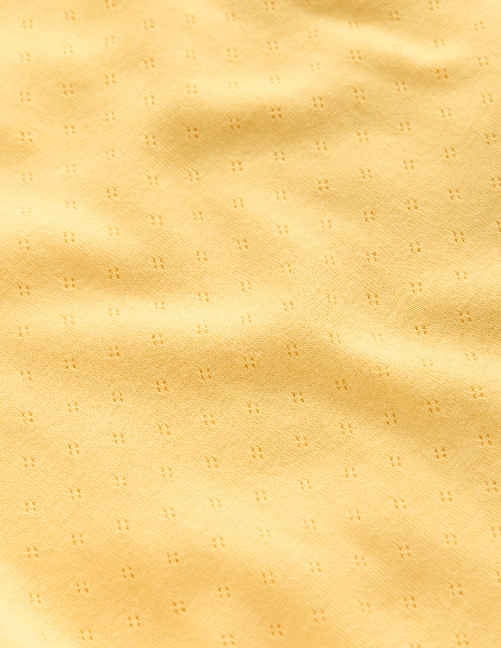 Short Sleeve Pointelle Top-Yellow - Image 3