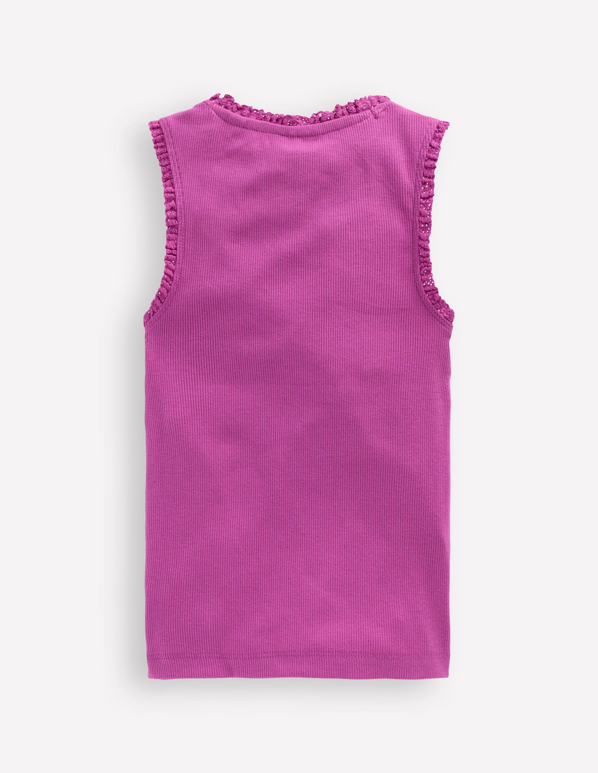 Ribbed Lace Trim Tank-Purple-2