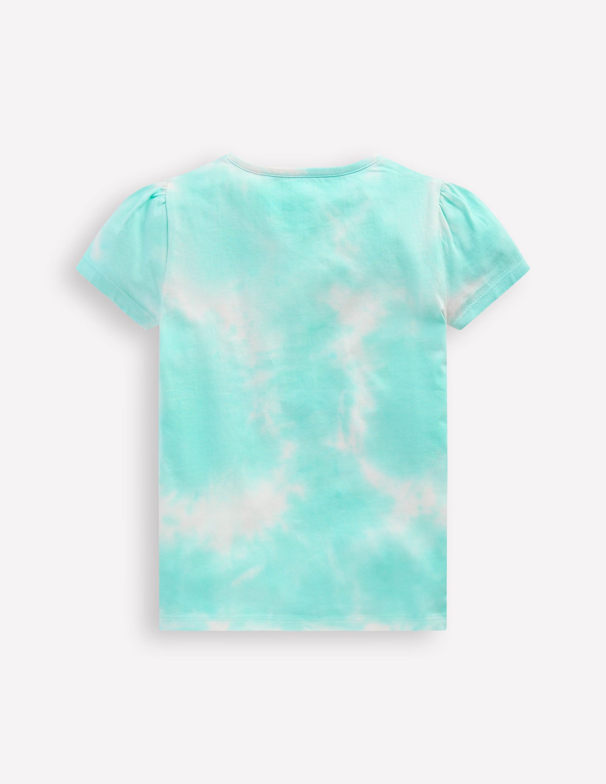 Puff Sleeve Superstitch Top-Blue Dolphins-2