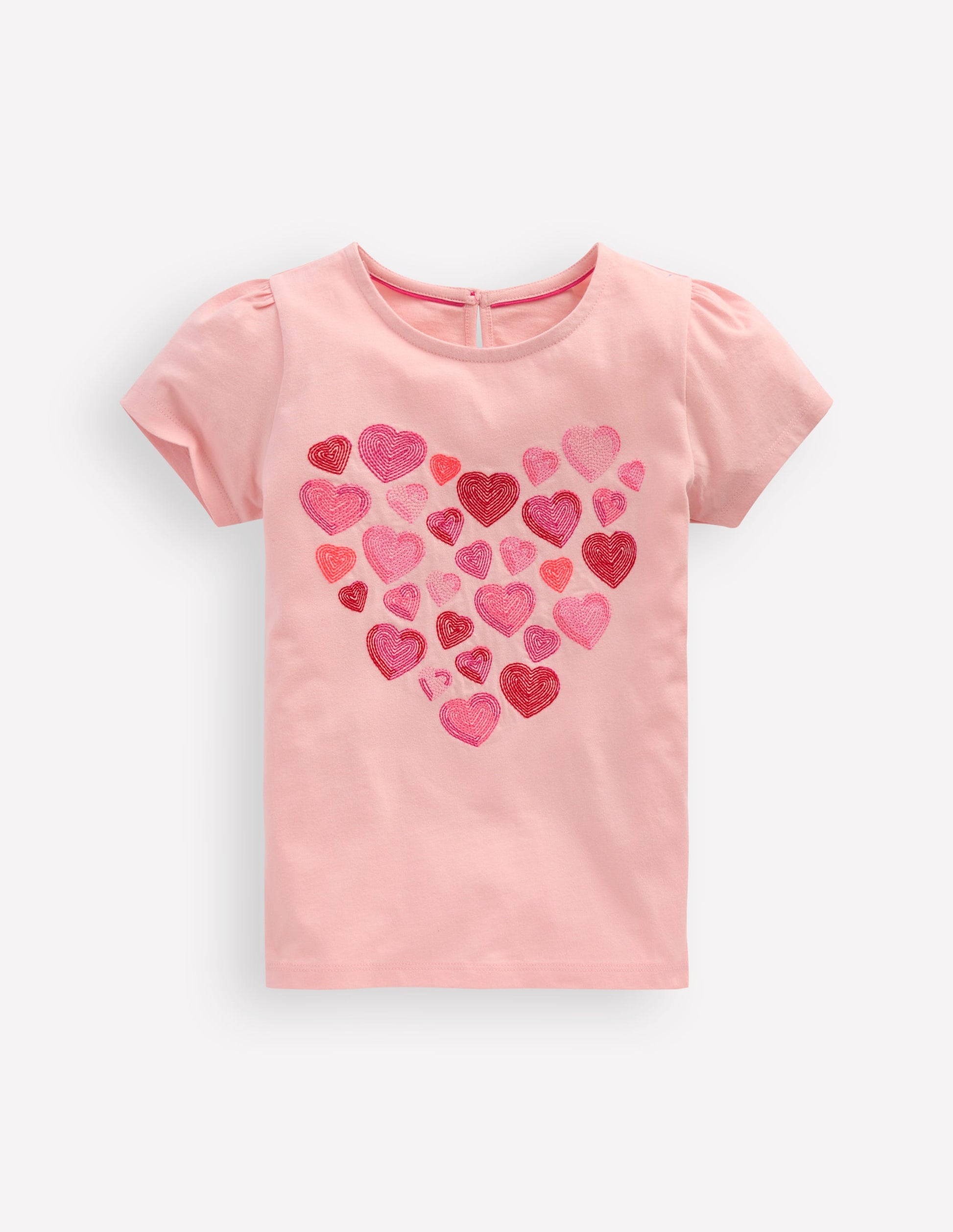 Puff Sleeve Superstitch Top-Chalk Pink Hearts-1