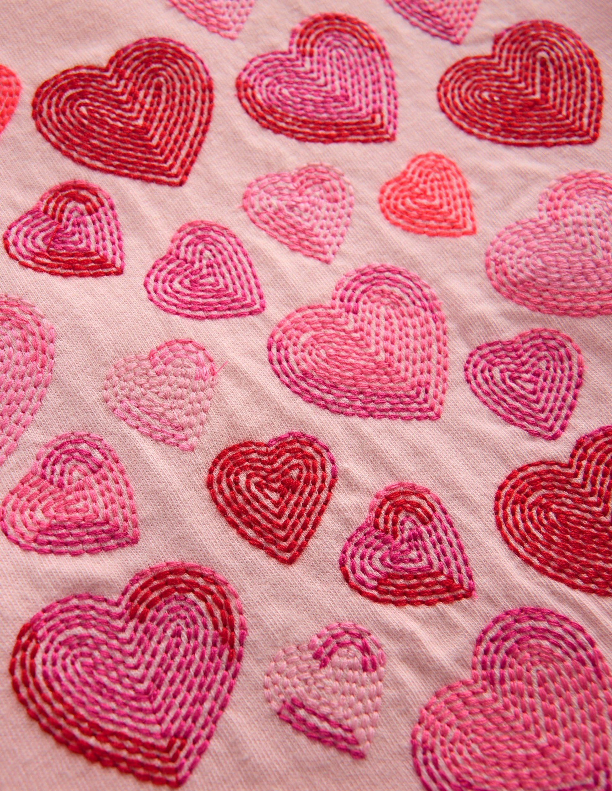 Puff Sleeve Superstitch Top-Chalk Pink Hearts-3