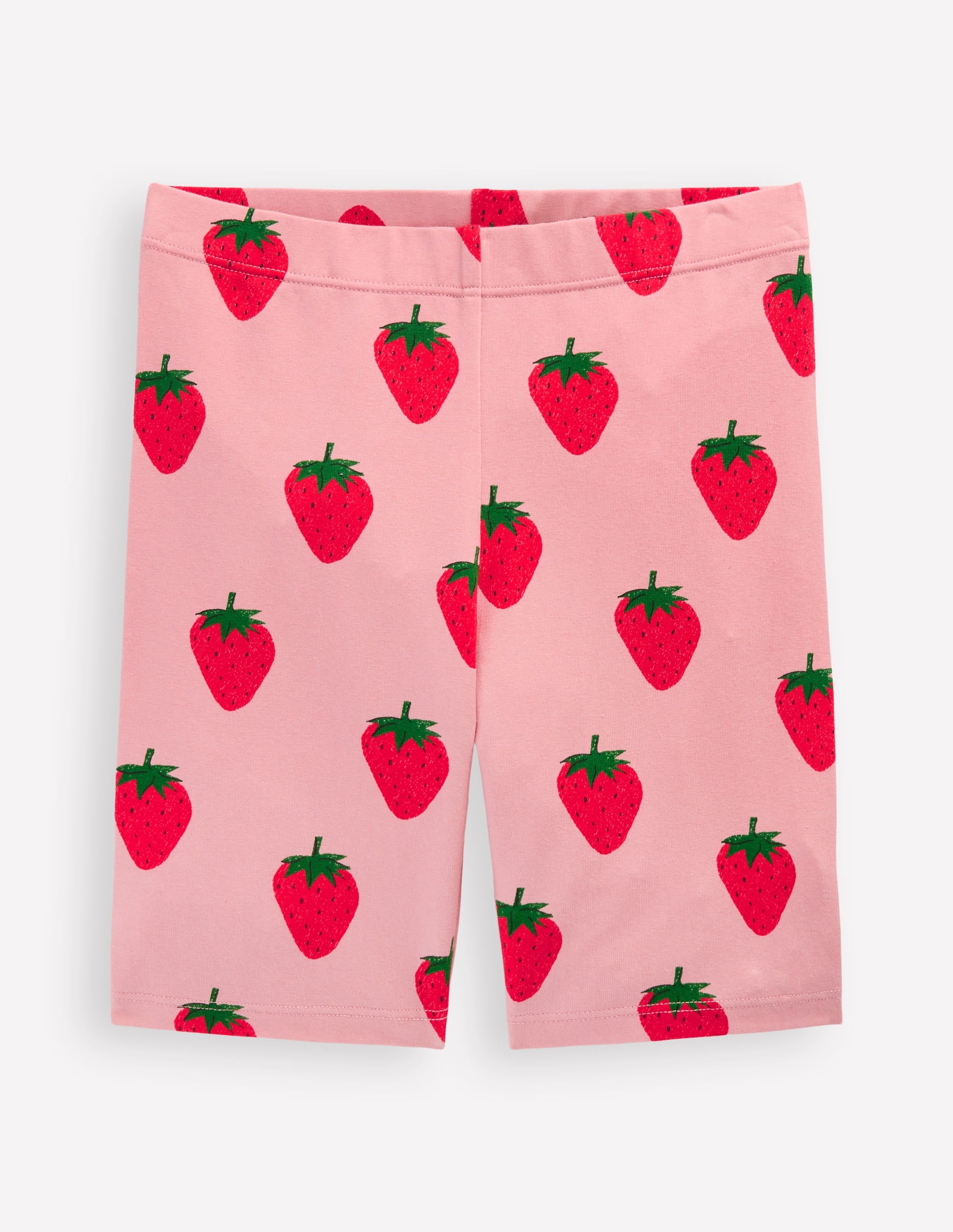 Biker Shorts-Pink Strawberries - Image 1